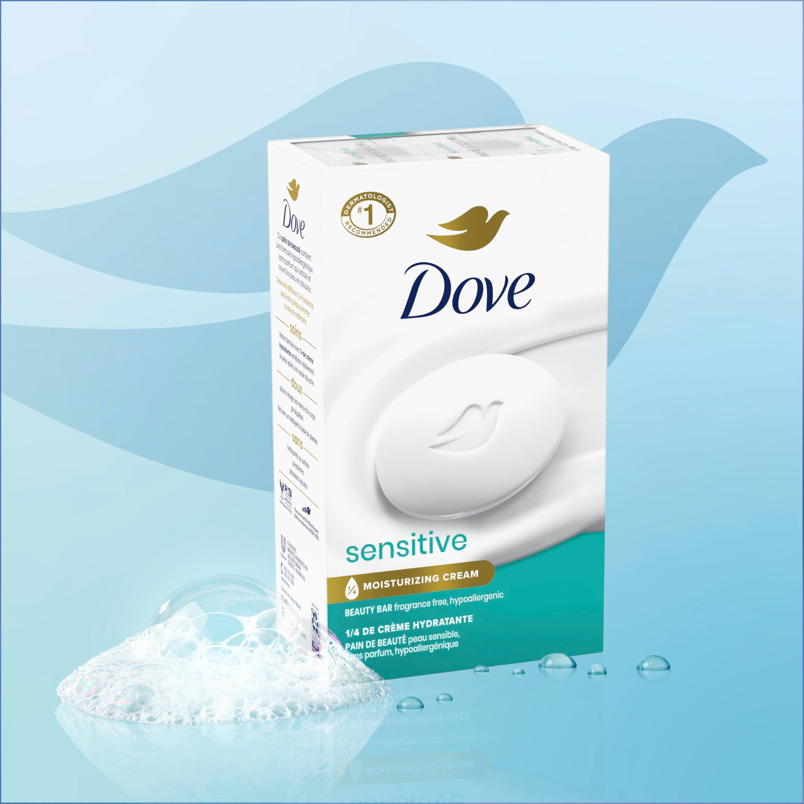 Dove Beauty Bar Soap Sensitive, 8 Bars for Sensitive Skin, Fragrance Free and Hypoallergenic 3.75 oz - Image 7