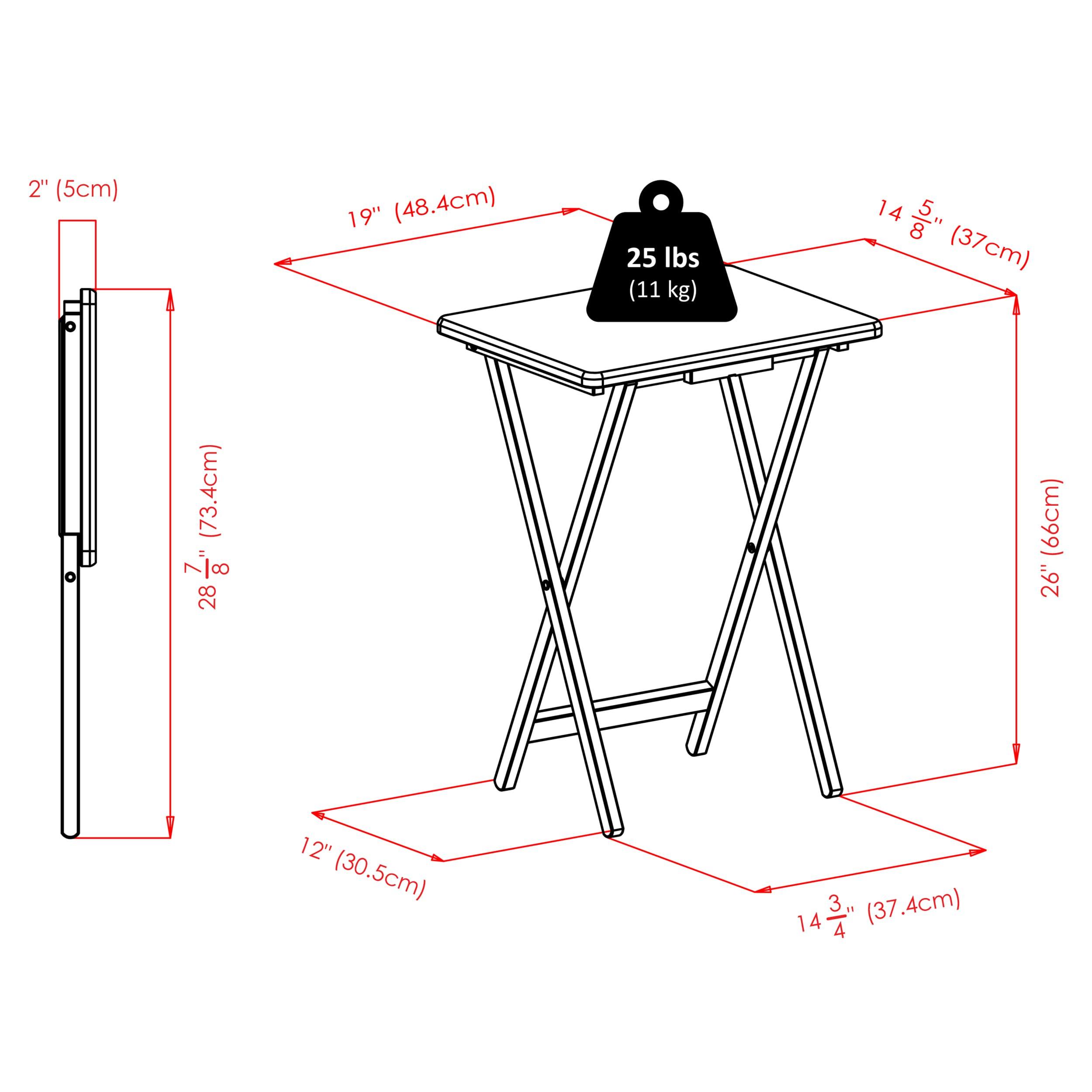 Winsome Alex Set of 2 Foldable Snack Tables, for Living Room, 26", Natural - Image 3