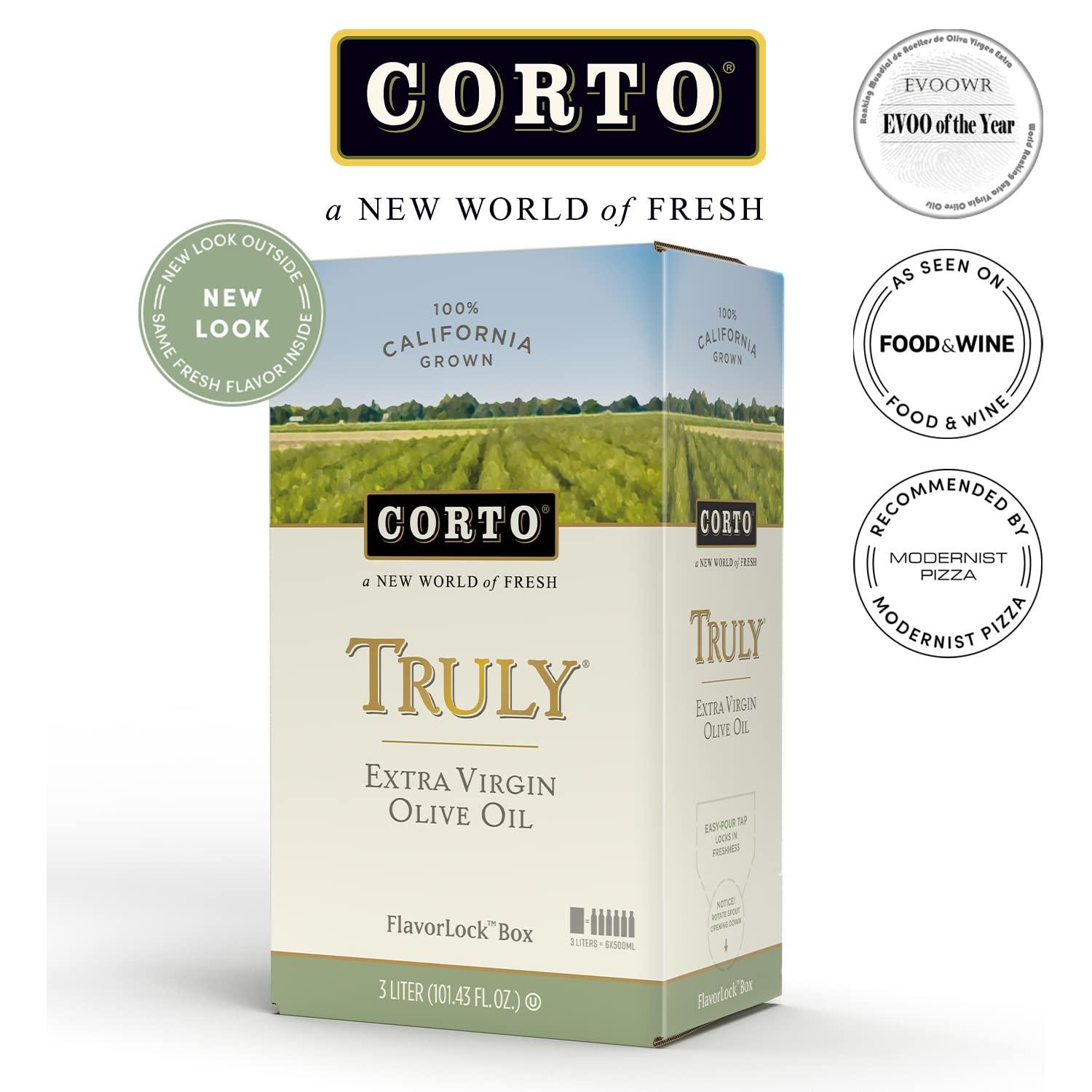Corto TRULY® | 100% Extra Virgin Olive Oil | Floral Notes | Cold Extracted in State-of-the-Art Mill | Straight from Official Corto Olive Groves & Oil Producer | Oxygen-Free, Light Free FlavorLock Box - Image 3