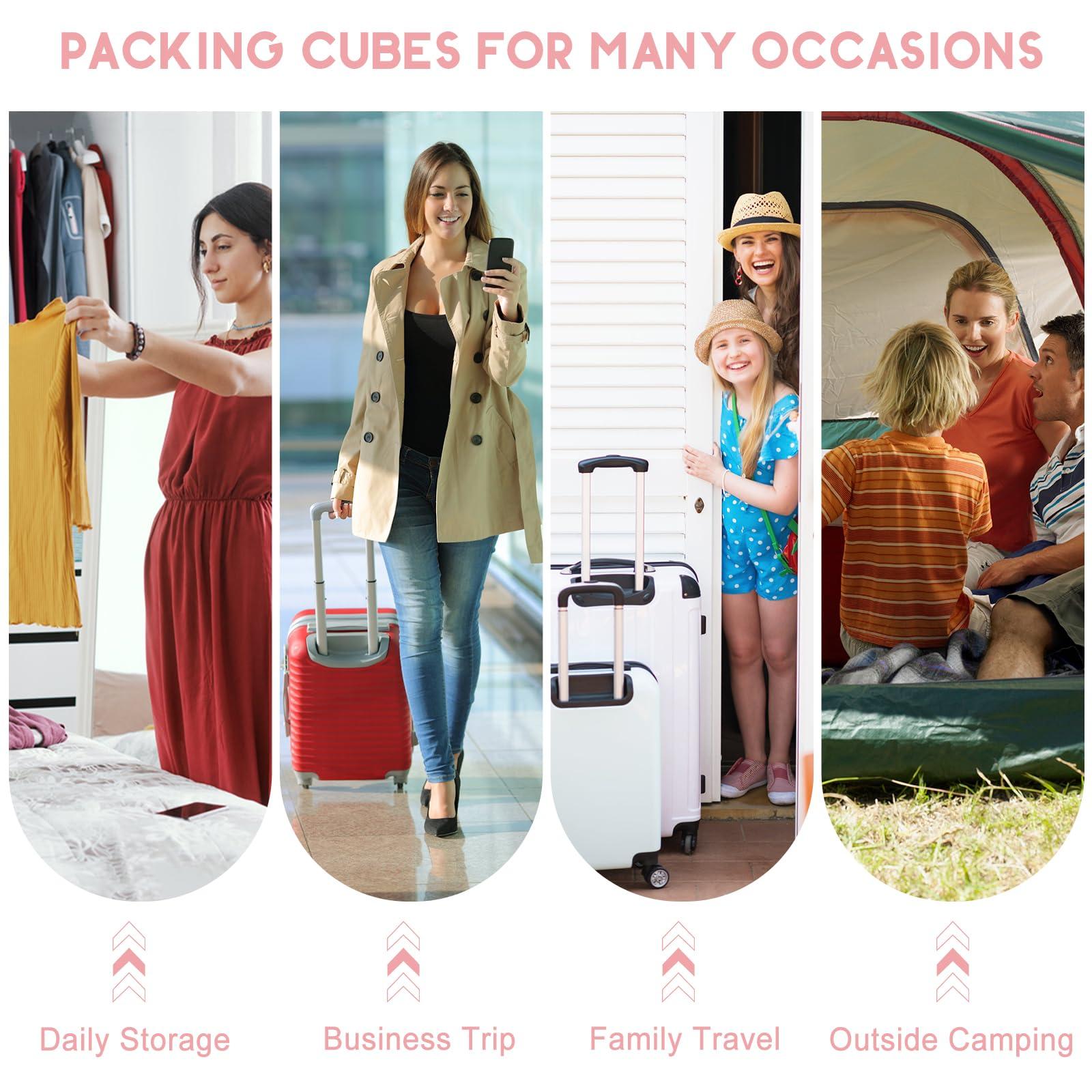 10 Set Packing Cubes for Travel, Luggage Organizer Bags with Hanging Toiletry Bag and Shoe Bag, Travel Packing Cubes for Carry on Suitcase Luggage Accessories Vacation Essentials (Black) - Image 7