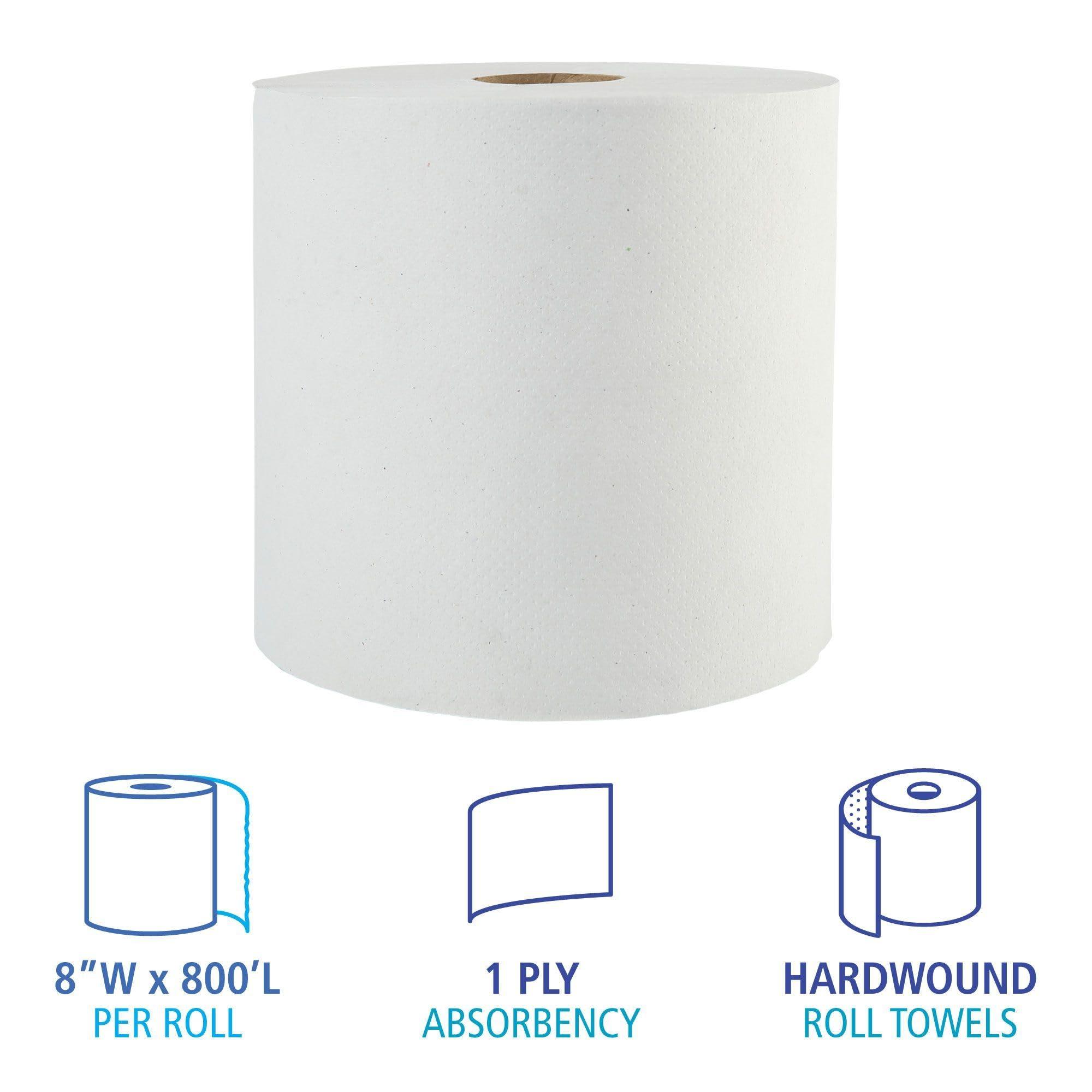 Boardwalk BWK17GREEN 8 in. x 800 ft. 1-Ply Green Universal Roll Towels - Natural White (6 Rolls/Carton) - Image 2