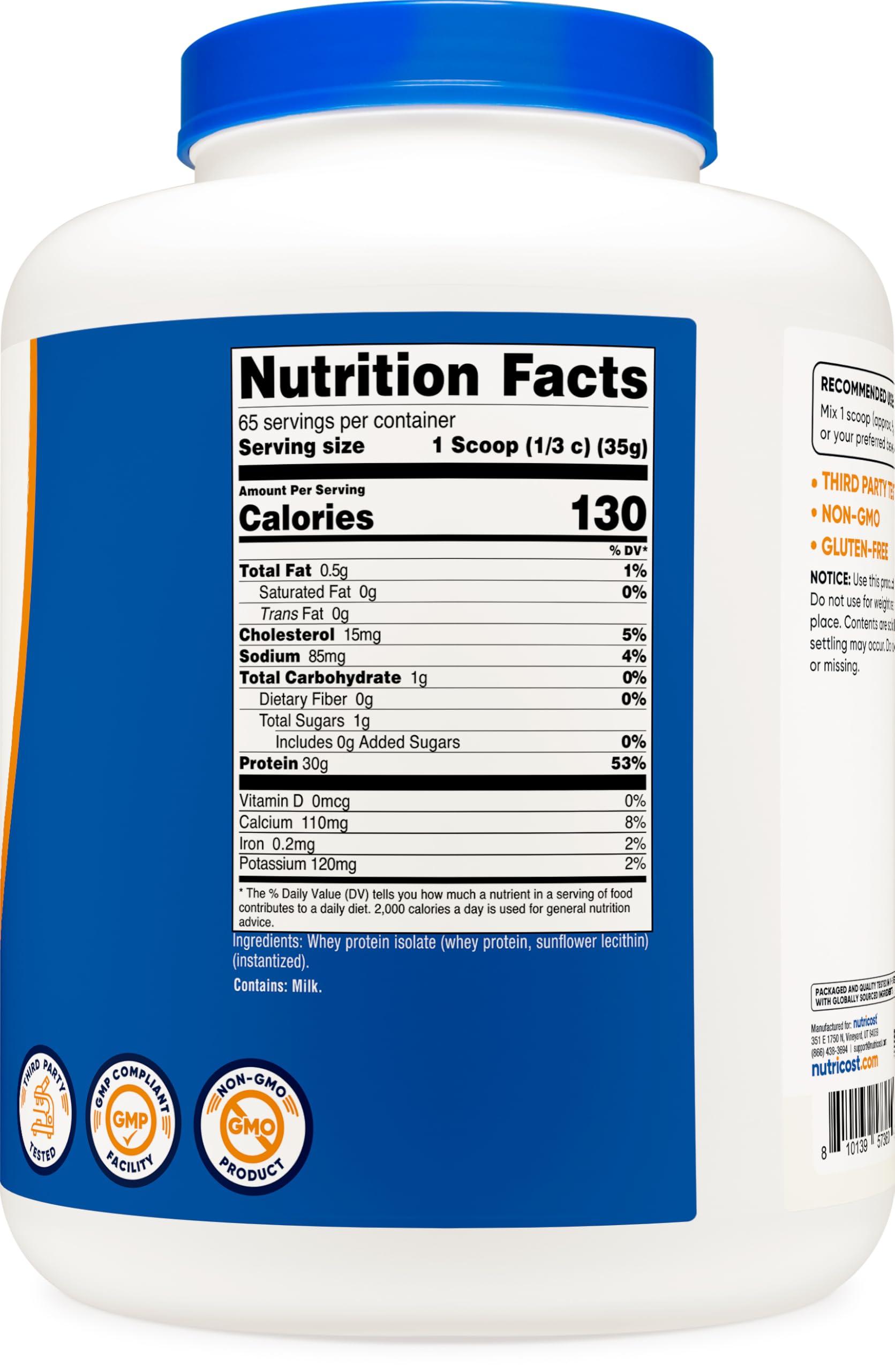 Nutricost Whey Protein Isolate (Unflavored) 5LBS - Image 5