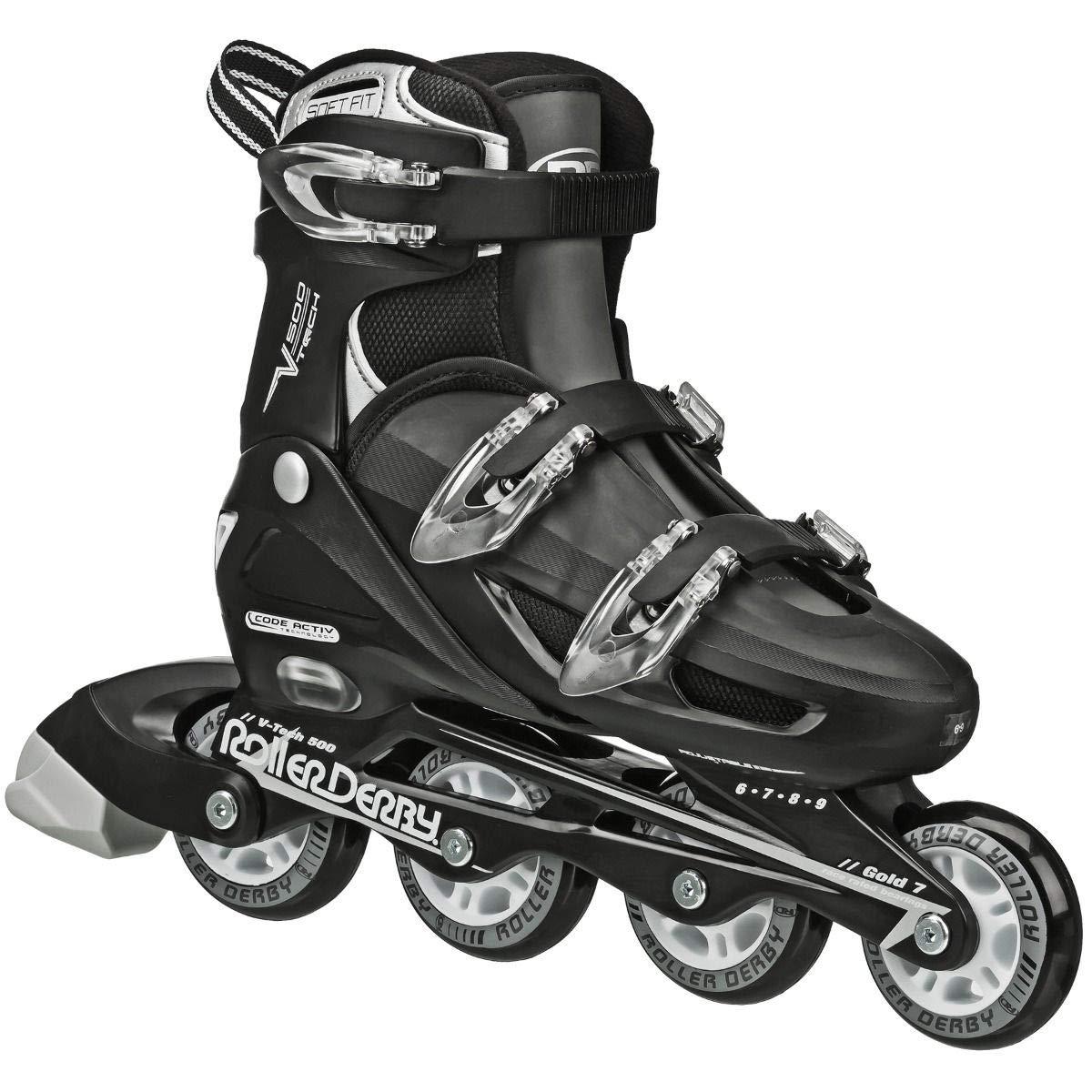 Roller Derby V-Tech 500 Adjustable Performance Inline Skates for Men, Women, Kids, Teens