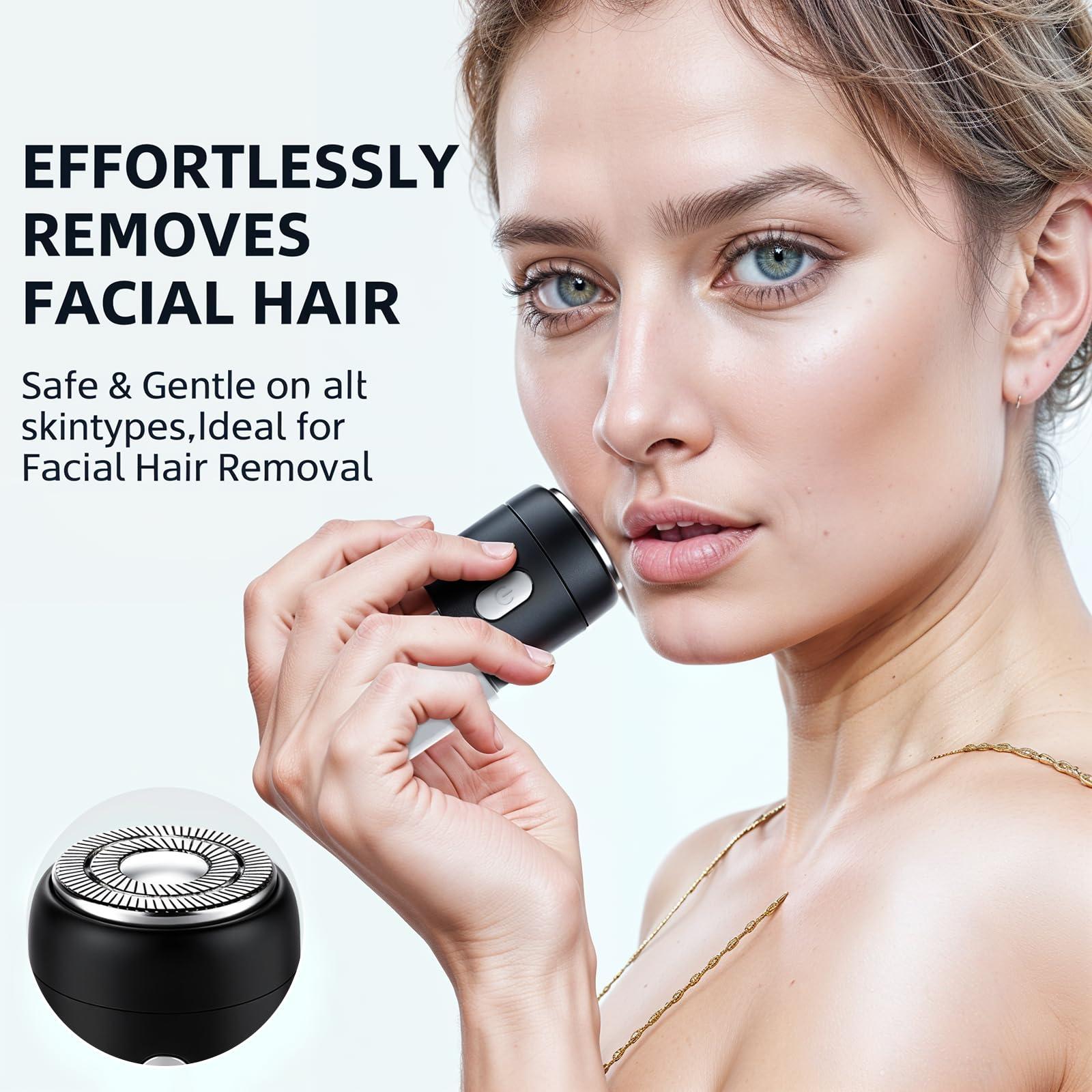 Facial - Nose Hair Remover Women and Men, 2 in 1 Professional USB Rechargeable Electric Face Shaver and Nose Trimmer, Facial Hair Trimmer Body Grooming with Waterproof Dual Edge Blades (Silver) - Image 4