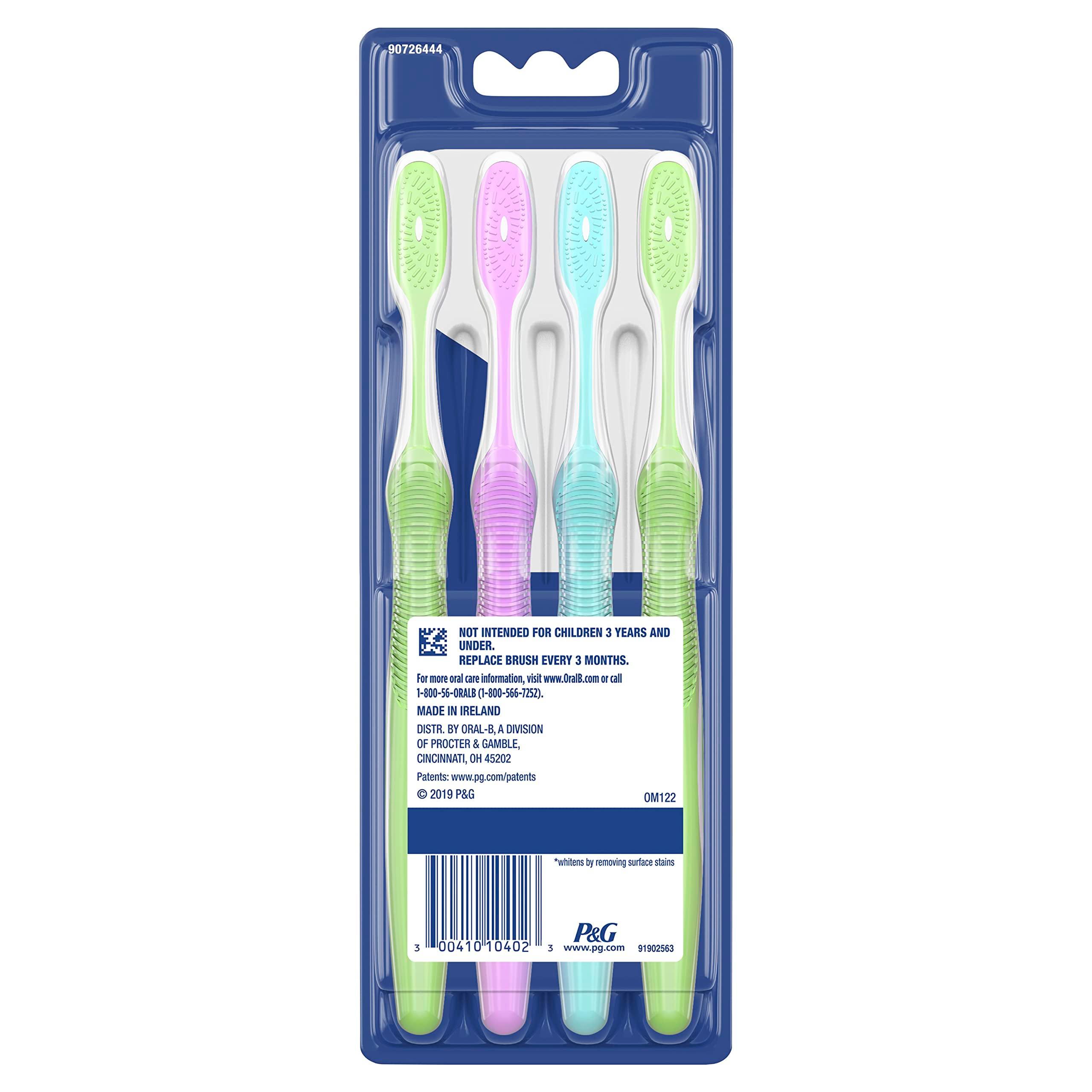 Oral-B Advantage Vivid Dual Action Whitening Toothbrushes, Soft, Tooth Brush Pack of 4 Count, Tooth Brushes (Packaging and Product Color May Vary) - Image 10