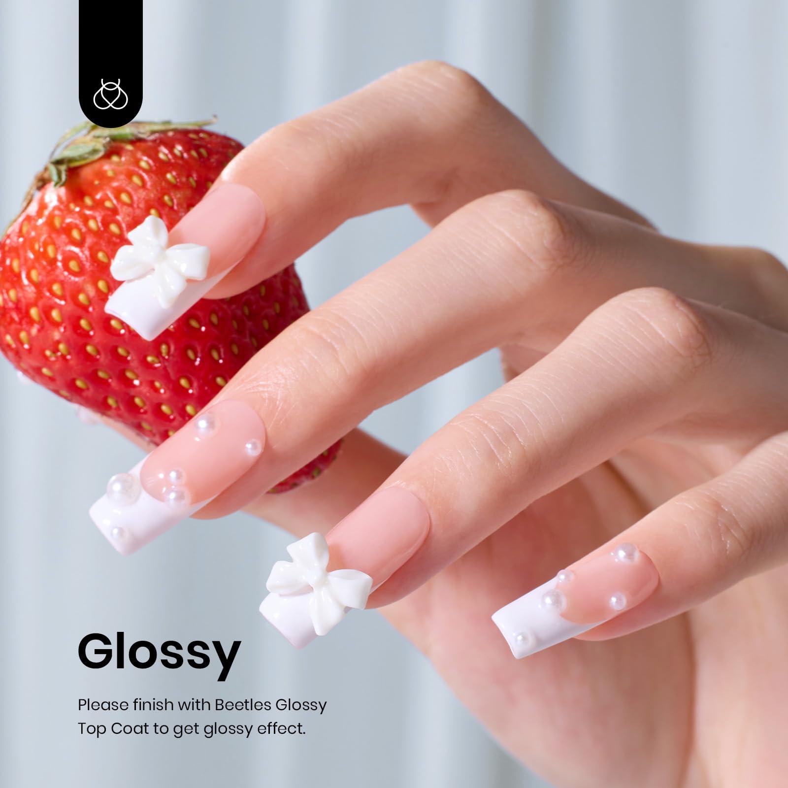 Beetles White Gel Nail Polish,15ml Summer Soak Off UV Gel Polish French Nail Art Manicure Salon DIY Design at Home Gift for Woman - Image 3