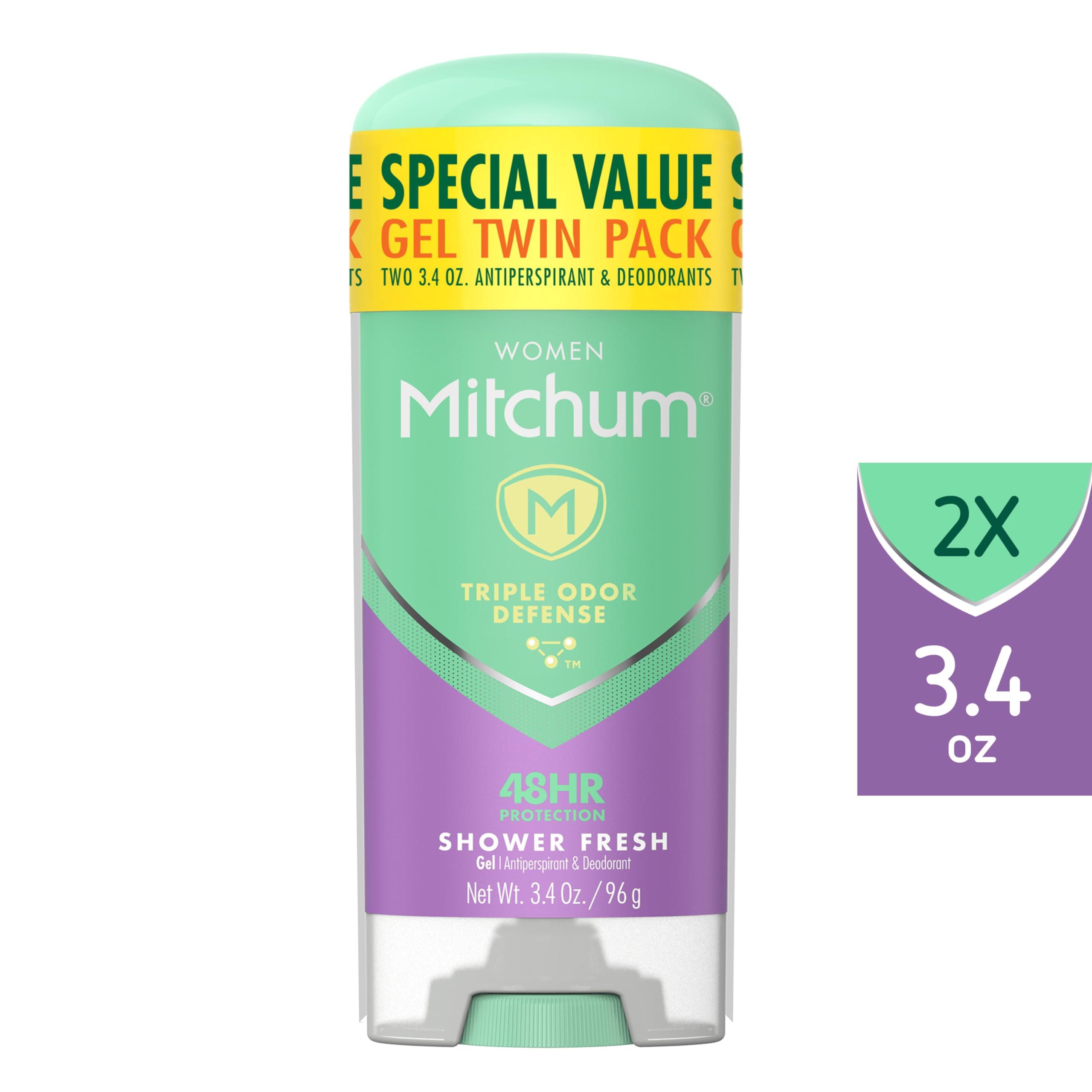 Mitchum Women’s Antiperspirant Deodorant Gel Stick, Shower Fresh Scent, 48HR Sweat & Odor Protection, Triple Odor Defense, Alcohol-Free, 3.4 oz (Pack of 2) - Image 2