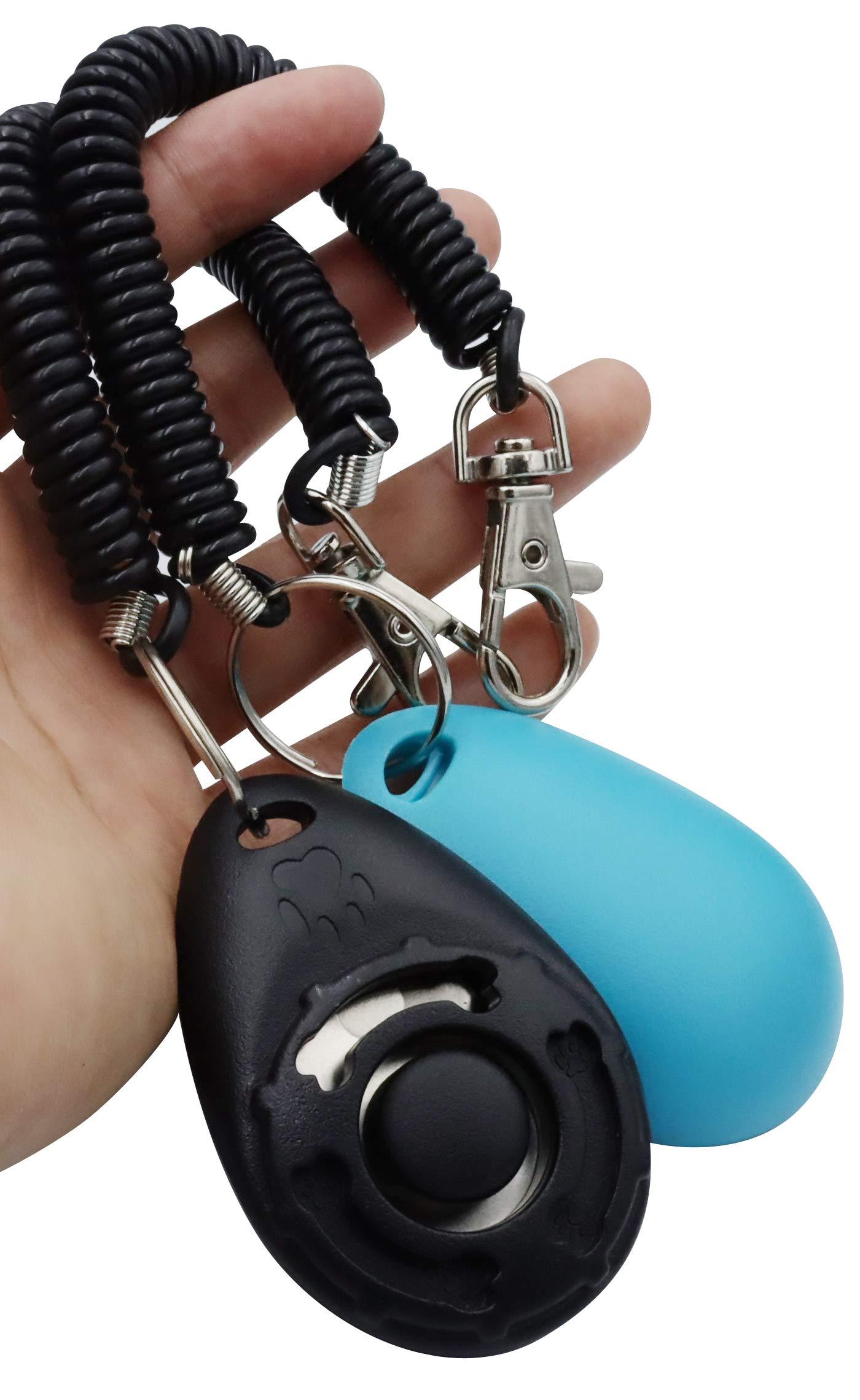 HoAoOo Pet Training Clicker with Wrist Strap - Dog Training Clickers (New Black + Blue) - Image 7
