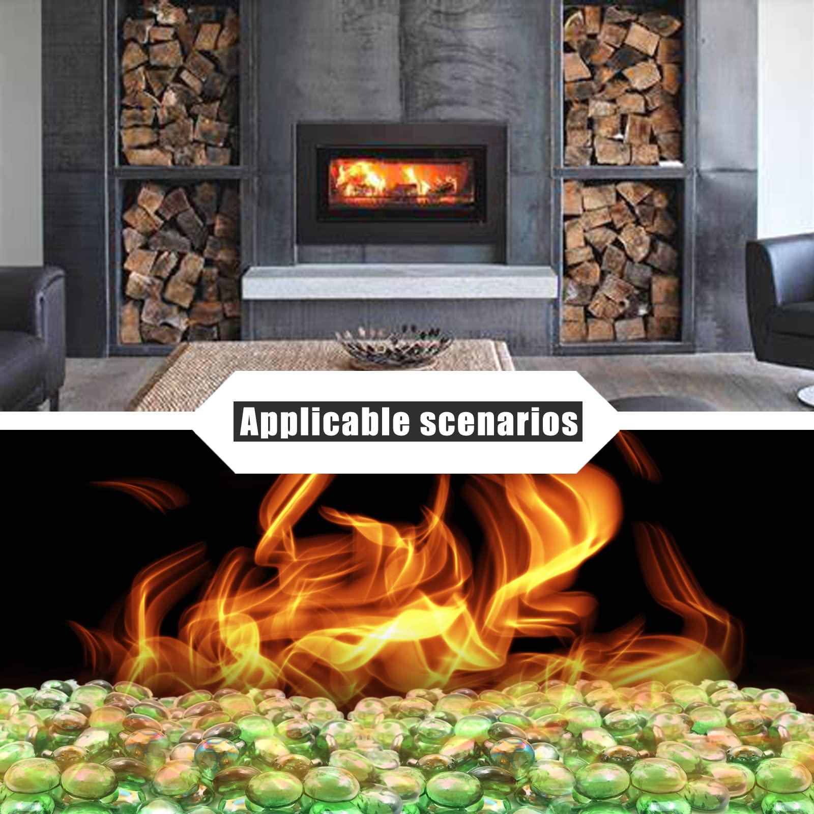 Flat Glass Marbles 1 Pound Vase Filler Fire Pit Glass Pebbles for Indoor Plants, Aquarium Fish Tank Decorations, Home Decor, Fire Pit, Landscaping, Arts Crafts (Green) - Image 8