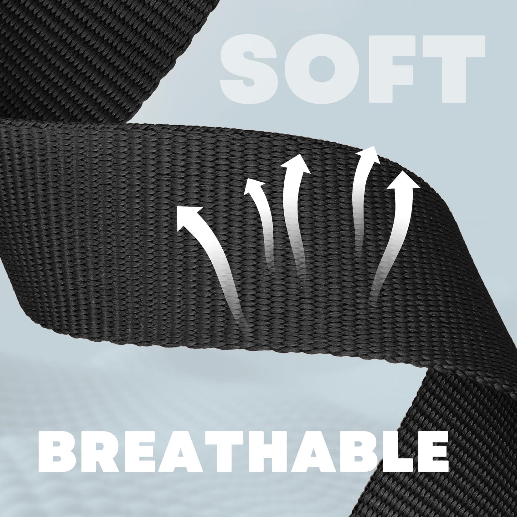 Bandletic Sport Loop Band Compatible with Apple Watch Bands for Women Men 44mm 45mm 46mm 49mm 42mm 40mm 41mm 38mm, Soft Breathable Nylon Strap for iWatch Series 10 9 8 7 6 5 4 3 SE Ultra 2 1, Black - Image 3