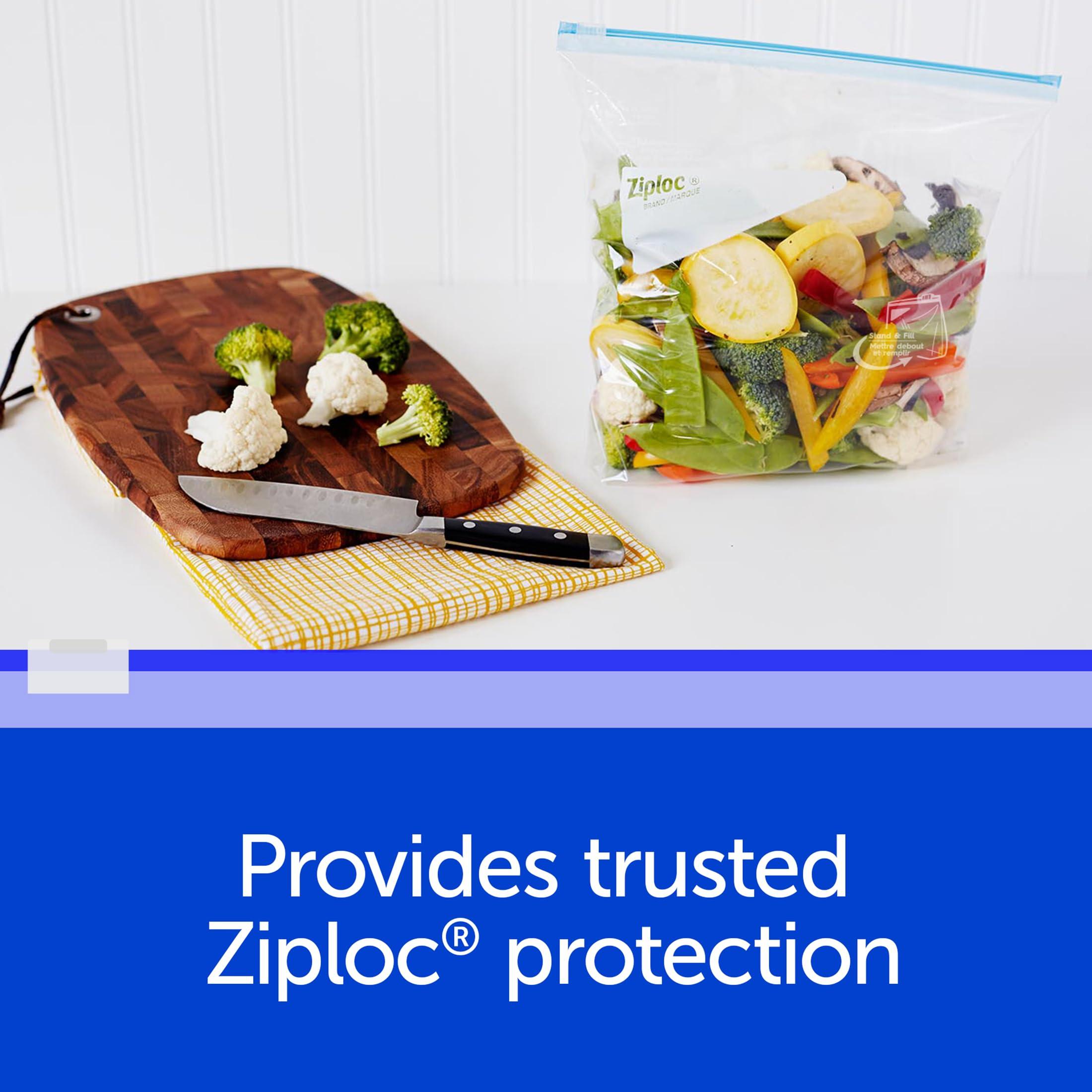 Ziploc Quart Food Storage Freezer Slider Bags, Power Shield Technology for More Durability, 34 Count, Pack of 4 (136 Total Bags) - Image 6