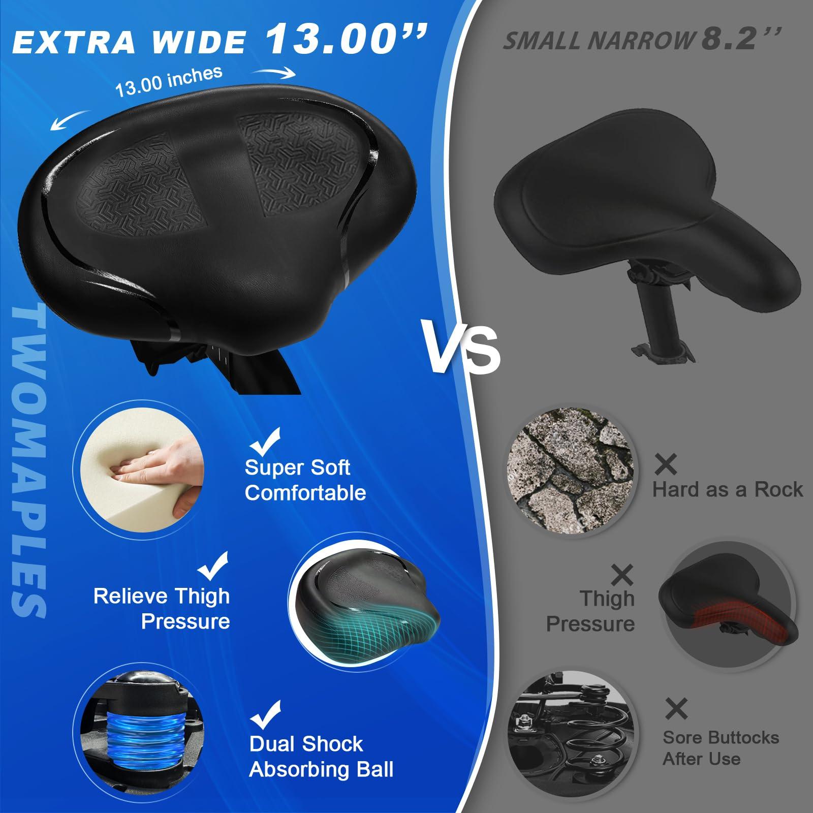 2024 New Noseless Bike Seat Cushion for Men & Women - Extra Padding & Comfort Wide Bicycle Seat, Oversized Comfortable Saddle for Peloton Bikes, Exercise Bikes, Electric Bikes, Cruiser Bikes - Image 3