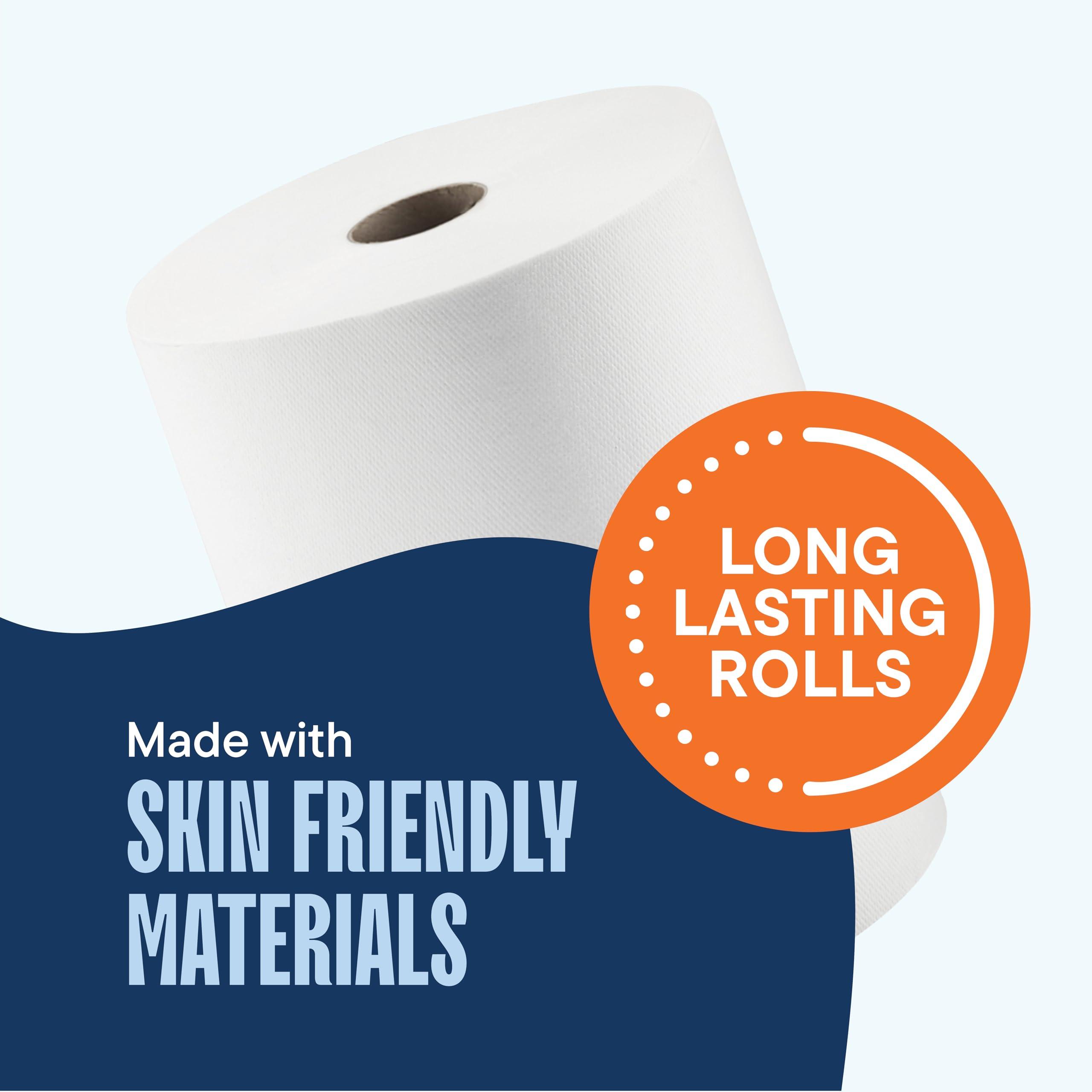 Industrial Paper Towels 10 x 800 White Roll Towels High Capacity Premium Quality (TAD Fabric Cloth Like Texture) Fits Touchless Automatic Commercial Towel Dispenser (Packed 6 Rolls) - Image 5