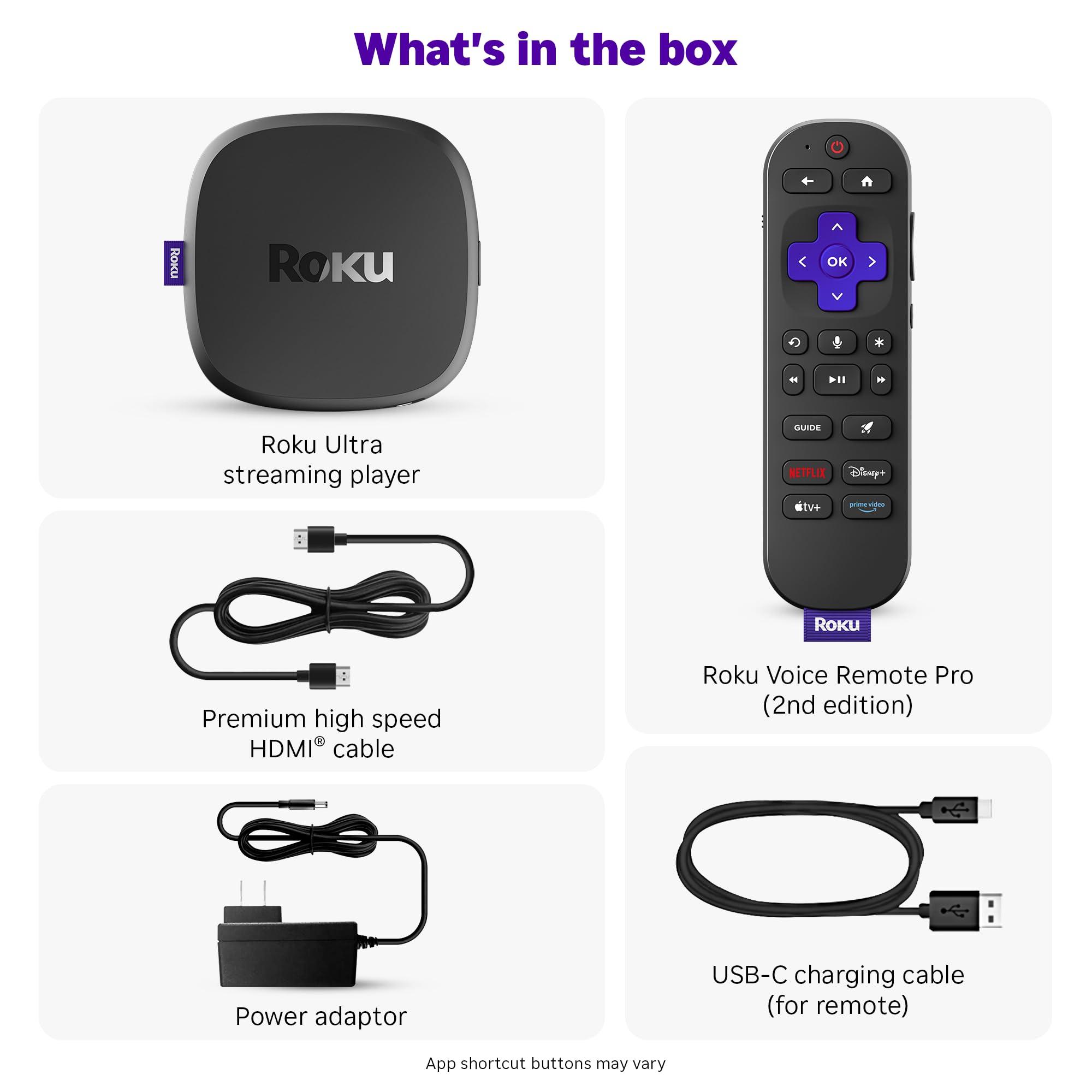 Roku Ultra 2024 - Ultimate Streaming Player - 4K Streaming Device for TV with HDR10+, Dolby Vision & Atmos - Bluetooth & Wi-Fi 6- Rechargeable Voice Remote Pro with Backlit Buttons - Free & Live TV - Image 6