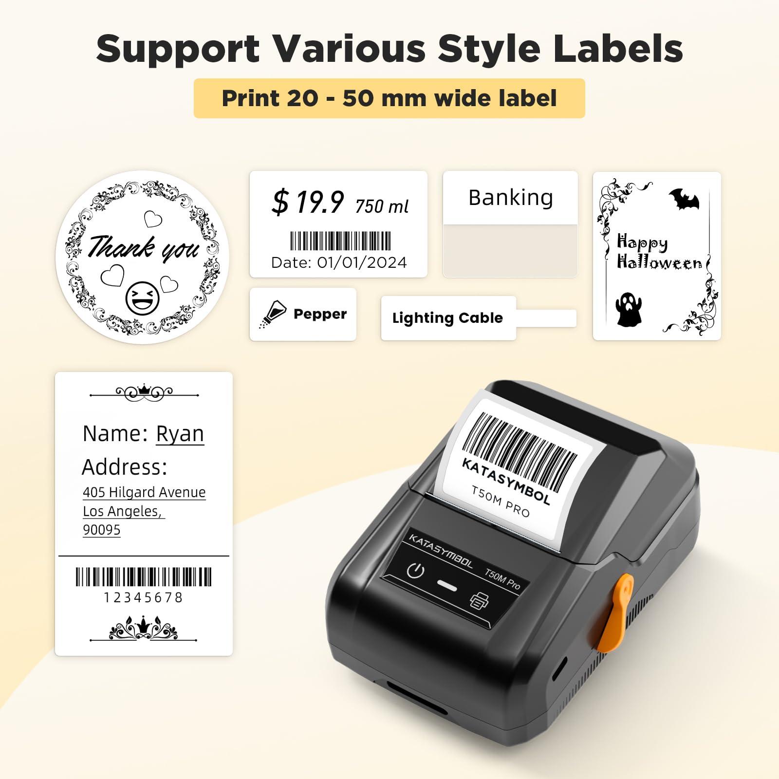 SUPVAN T50M Pro Bluetooth Label Maker Machine with 3 Tapes, Wide Waterproof Label, Versatile App with 40 Fonts and 450+ Icons, Inkless Labeler for Home, Kitchen, School, Office Organization, Black - Image 2