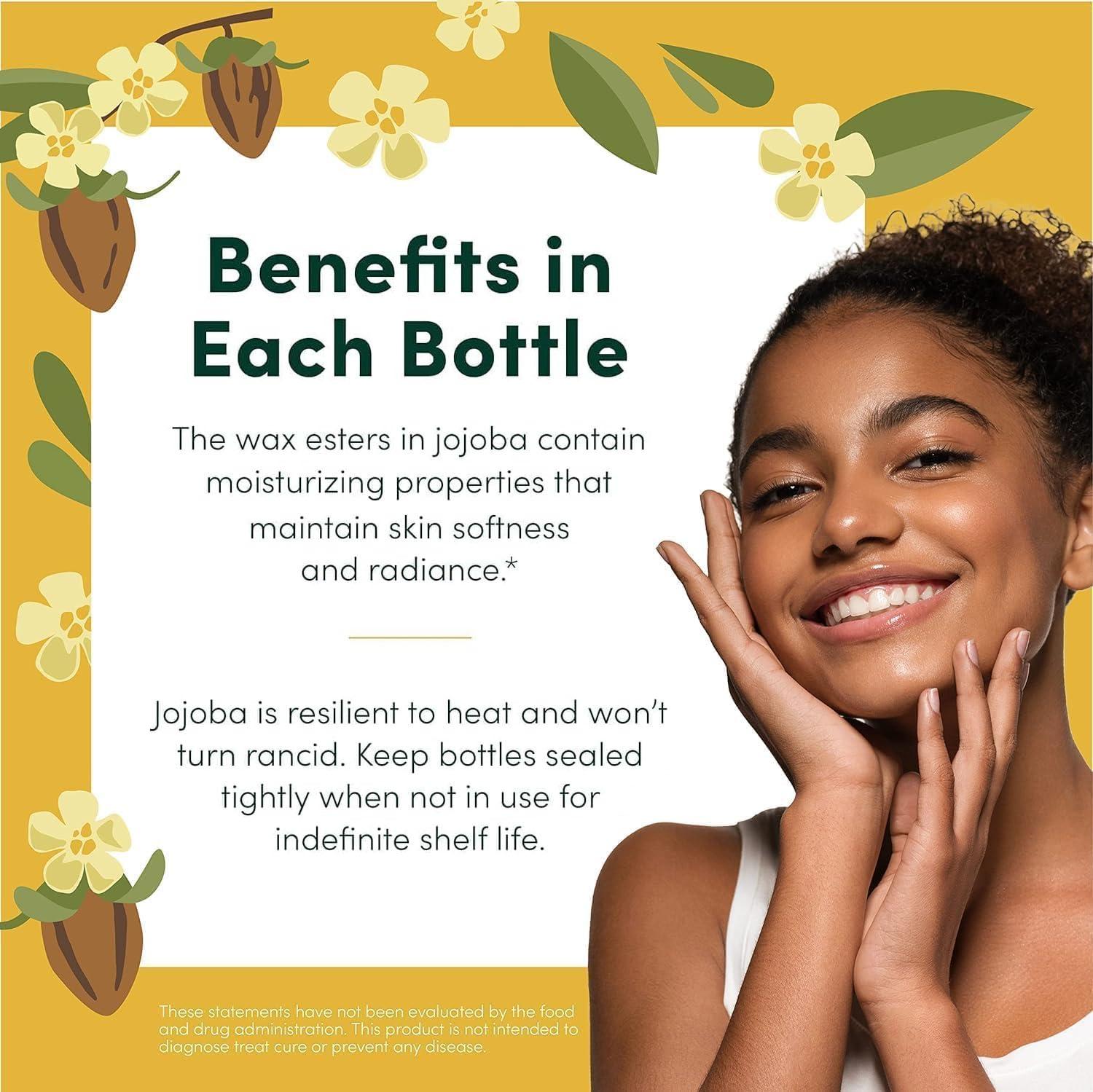 HobaCare Jojoba Oil - 100% Pure, Unrefined Jojoba Oil for Skin & Nails - Moisturizing Body Oil & Face Moisturizer for Dry Skin - Natural Jojoba Oil for Hair & Beard Care (32 fl oz) - Image 4