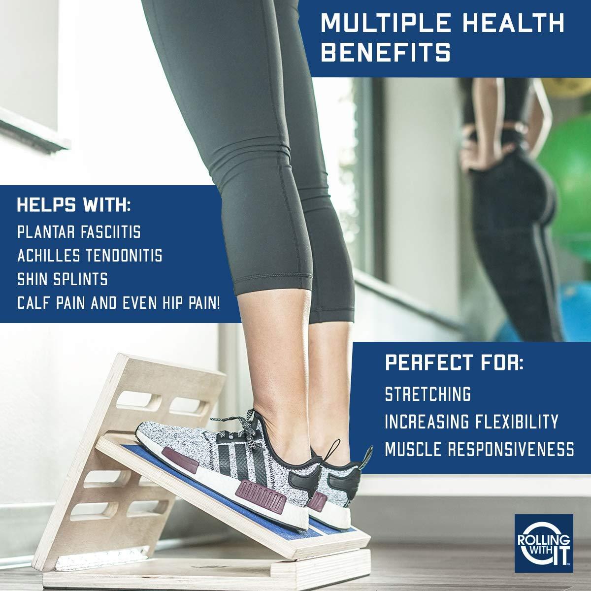 Professional Slant Board for Calf Stretching - Adjustable Wooden Incline Board - Increase Flexibility, Mobility, Pain Relief - Anti-Slip Design - Achilles - Fascia Stretcher - Tight Calves - Image 2