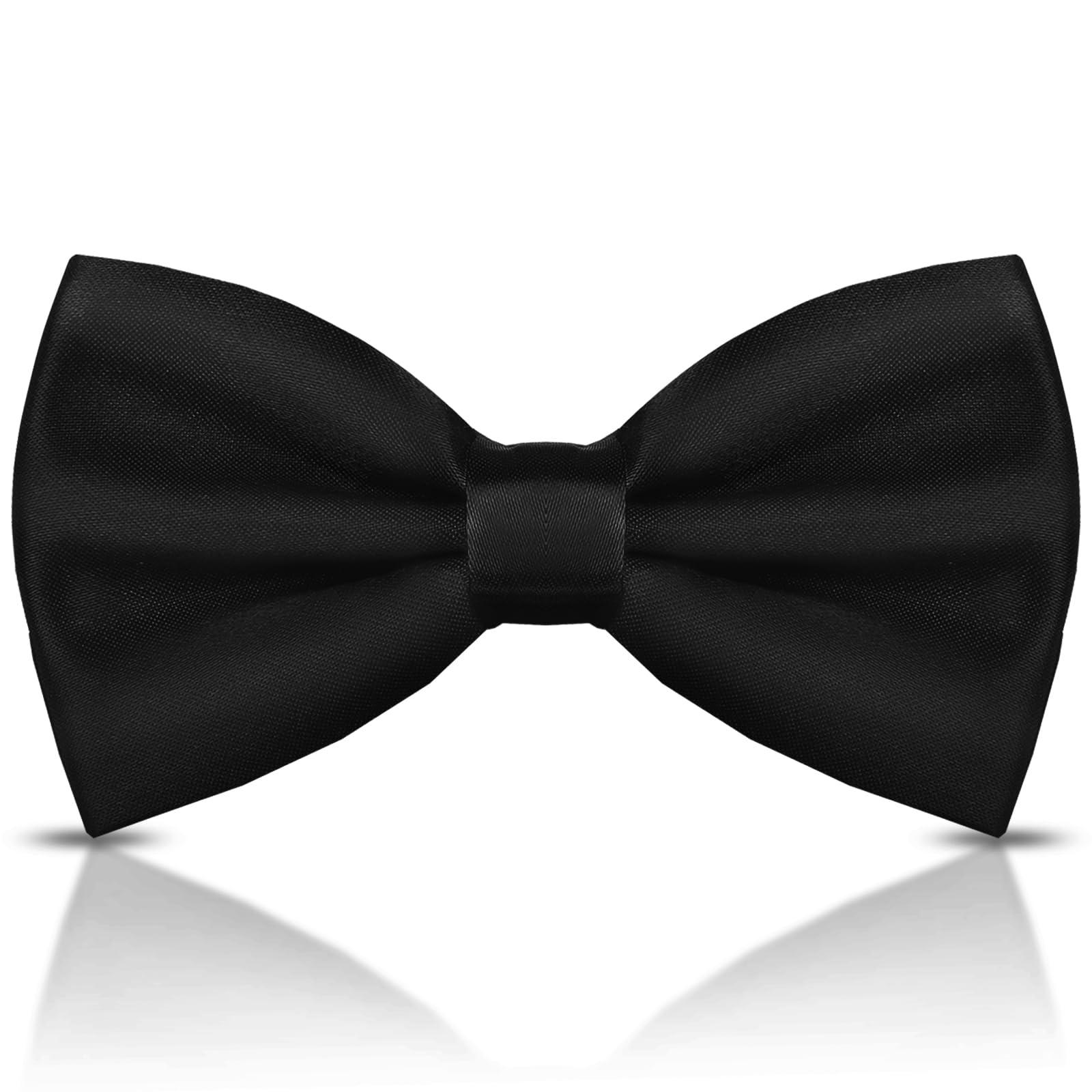 WOXVM Men's Bow Ties Solid Color Pre-Tied Bow Tie Satin Formal Tuxedo Bowtie Adjustable Neck Bowtie for Men Wedding Party