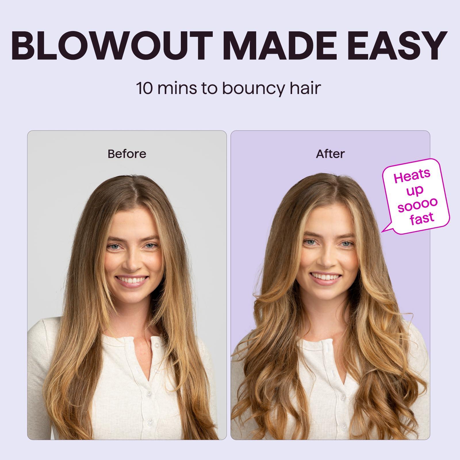 Wavytalk Thermal Brush, Blowout Boost 1.5 inch Heated Round Brush for Blowout Look, Dual Voltage, Pink, Sakura, Tourmaline Ceramic, Negative Ion Technology, 5 Temperature Settings, Less Damage - Image 2