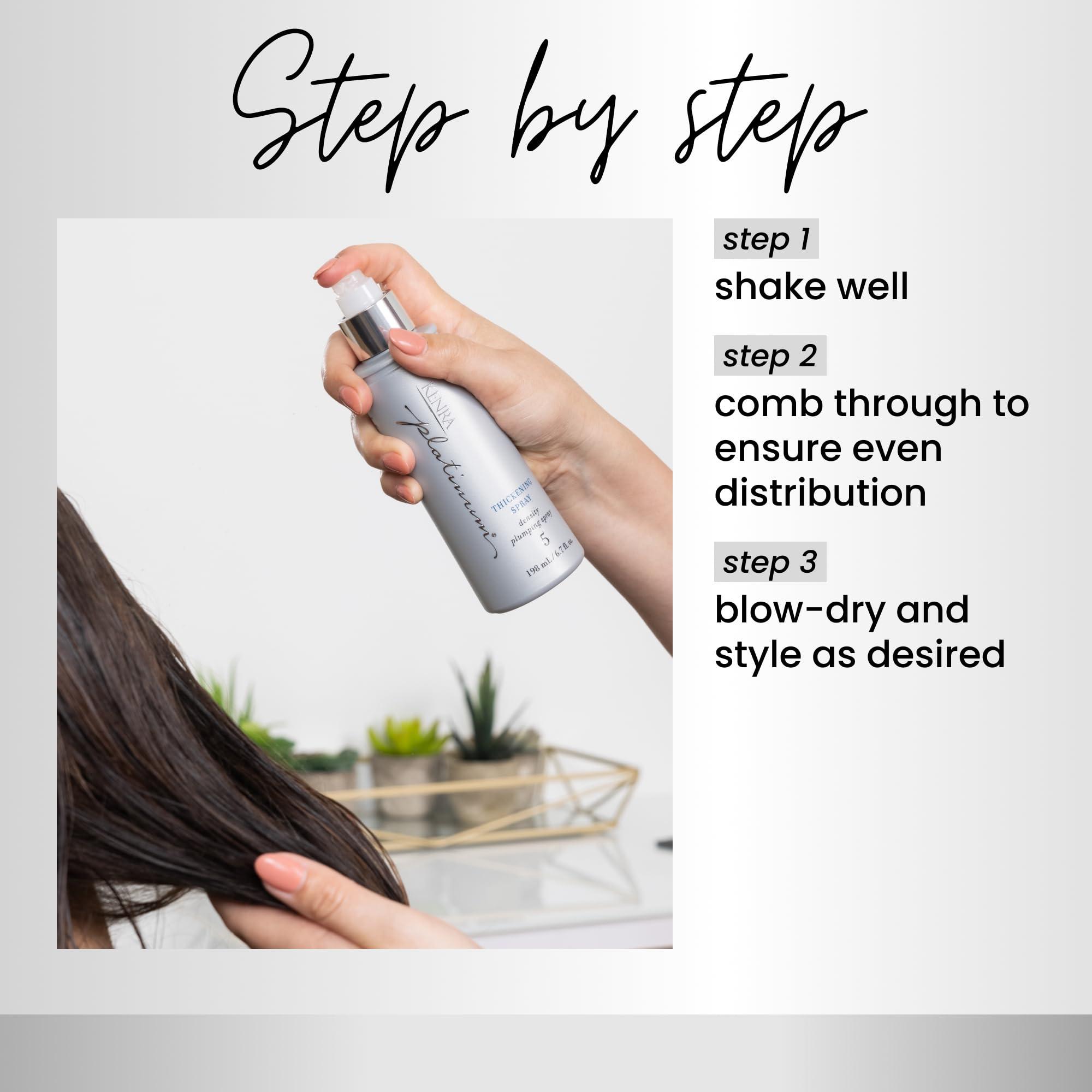 Kenra Platinum Thickening Spray 5 | Volumizing Styler | Density Plumping Spray | Increases Hair Thickness Up To 96% | Humidity Protection & Frizz Taming | All Hair Types - Image 4
