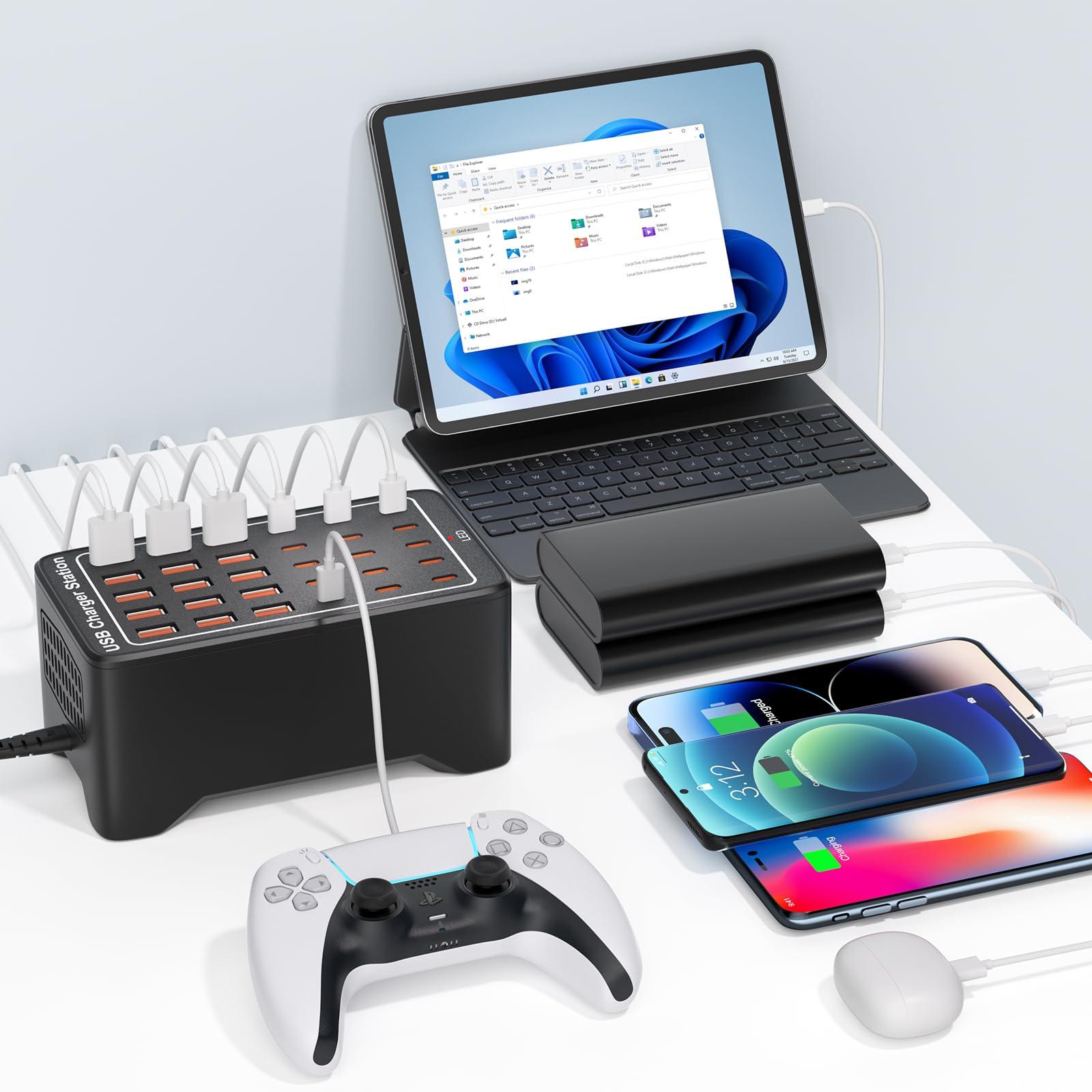 USB~C Charger Block, 150W(30A) 30 Port (15 USB A & 15 USB~C Port) Multiple USB Charging Station, Desktop USB Wall Charger Compatible with iPhone, iPad, Tablets, Smartphones - Image 7