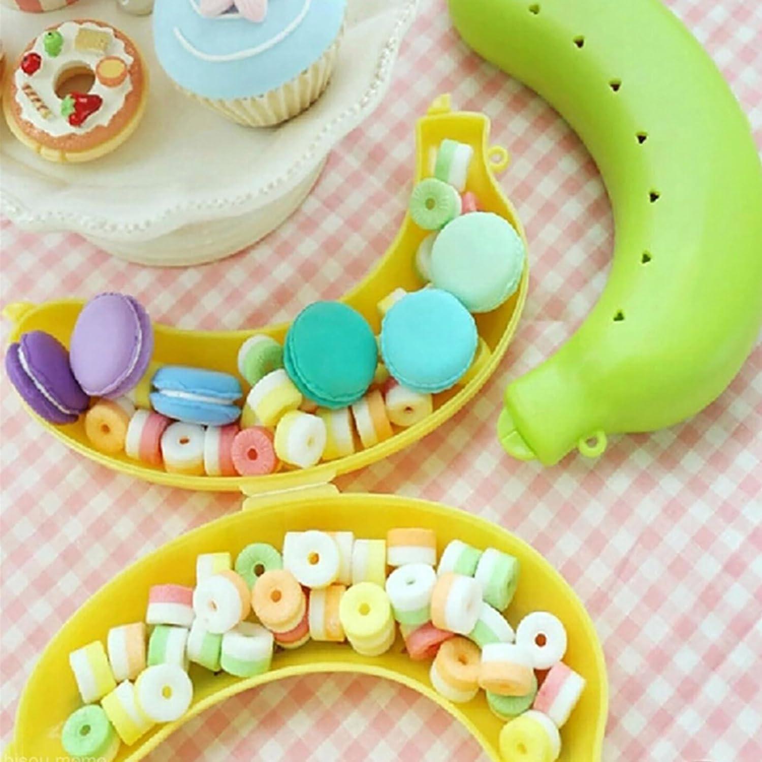 Jinshining Yellow Banana Protective Case Banana Protector Box Holder Banana Protector Flexible Plastic Fruit Banana Storage Case for Picnic and Travel Container Sets - Image 5