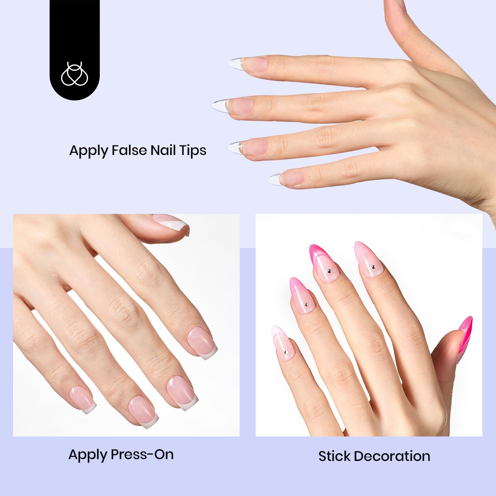 Beetles 3Pcs Gel Nail Glue Nail Dehydrator and Primer, Professional Nail Prep Acid-Free & Hema-Free Dehydrate Bond Primer 9 in 1 Gel Glue Kit for Press On Nails Nail Tips Nail Extension Gifts for Her - Image 7