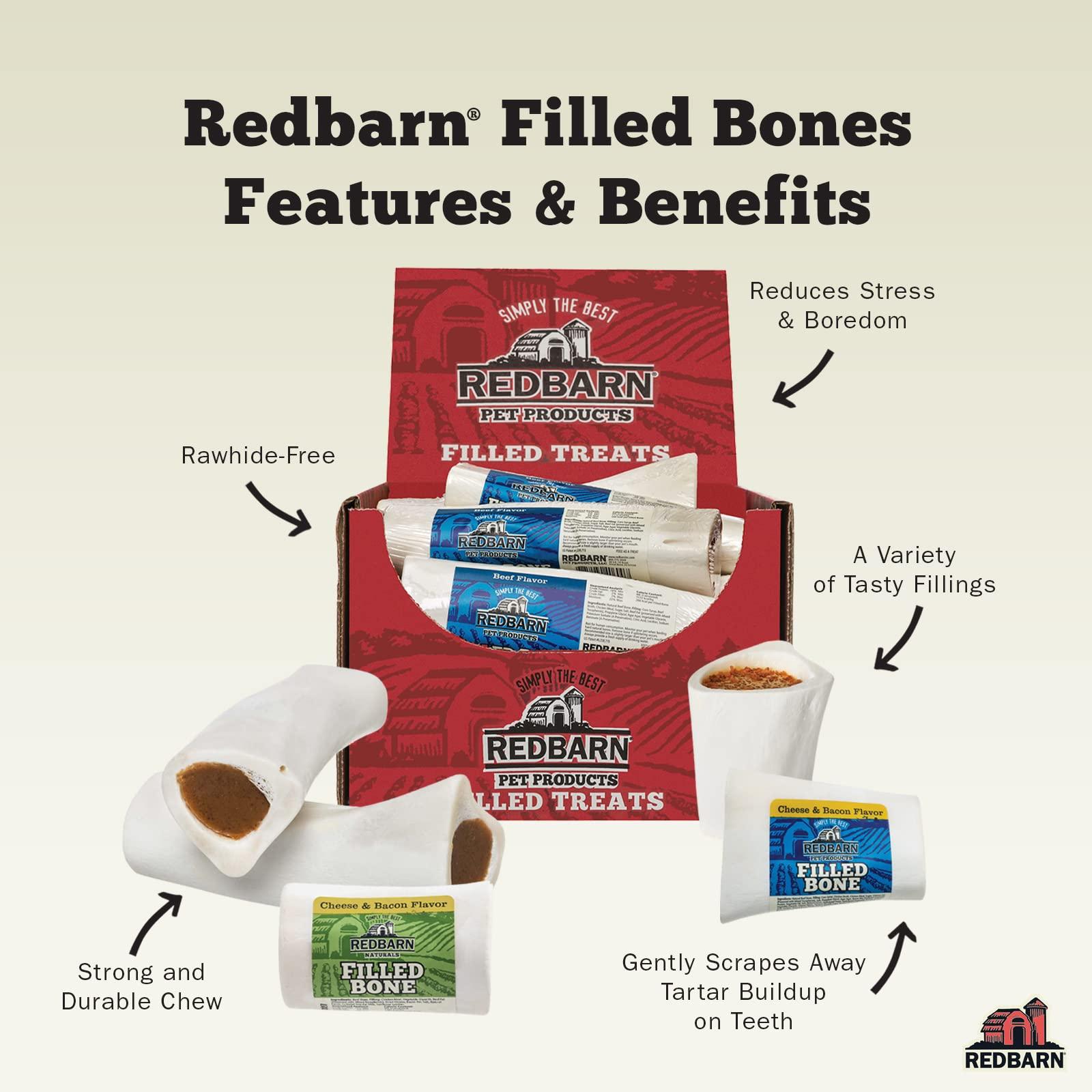 Redbarn Pet Products Small Filled Dog Bones, Cheese & Bacon Flavor - Long Lasting Stuffed Femur Chew Treat Made in USA - 4 Count - Packaging May Vary - Image 6