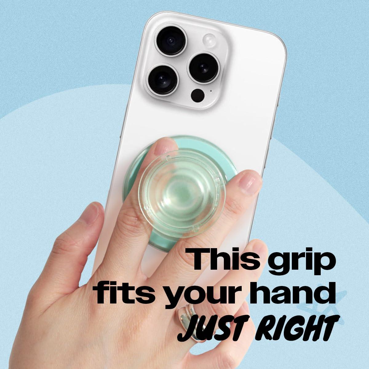 OnTheGrip Compatible with Magsafe Magnetic Authentic Translucent Color Design Collapsible Mobile Phone Grip Stand Holder for Smartphone Tablet Cell Phone Accessory (Mint) - Image 2