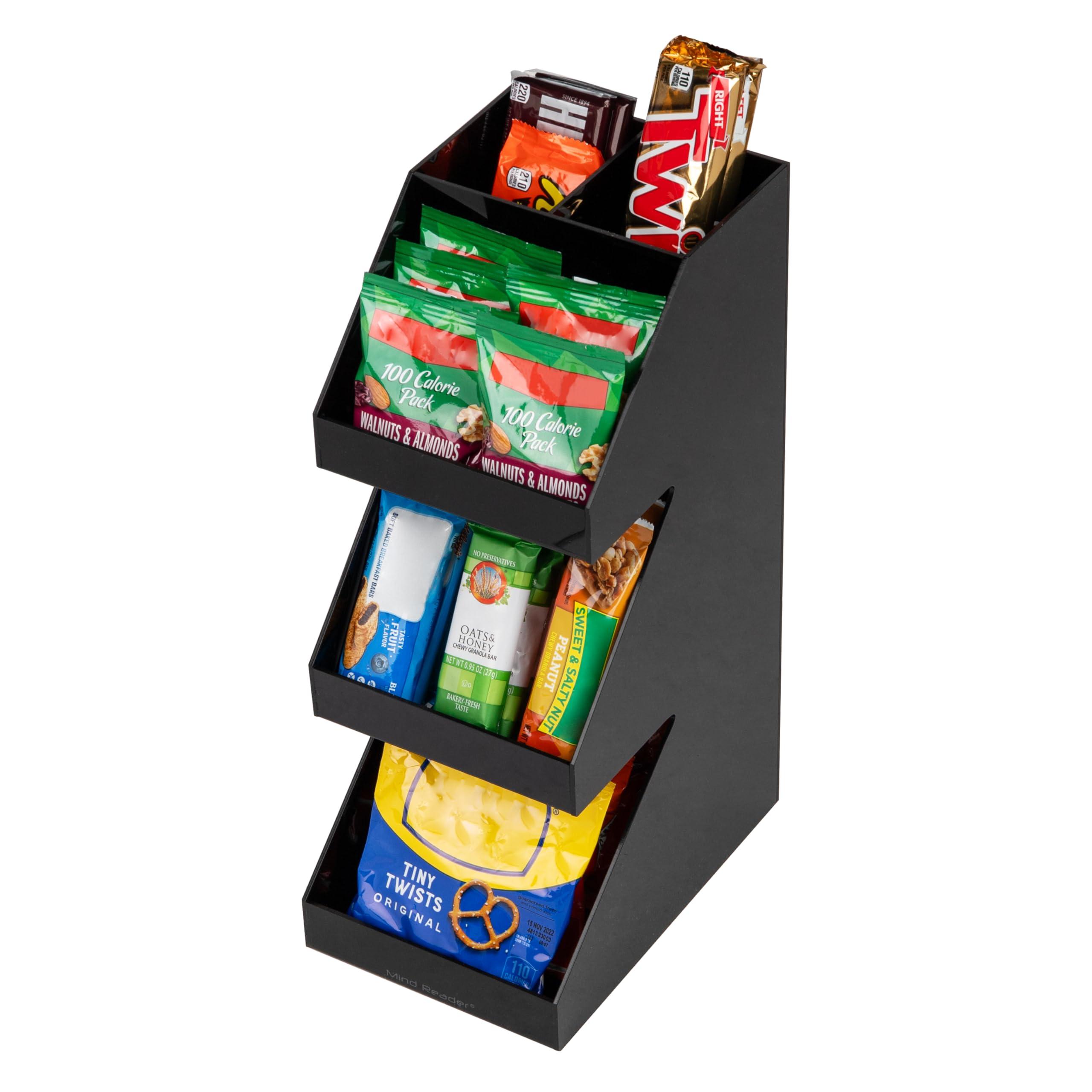 Mind Reader Coffee Tea Utensil and Condiment Station, Countertop Organizer, Coffee Bar, Kitchen, 6"L x 9"W x 16"H, Black