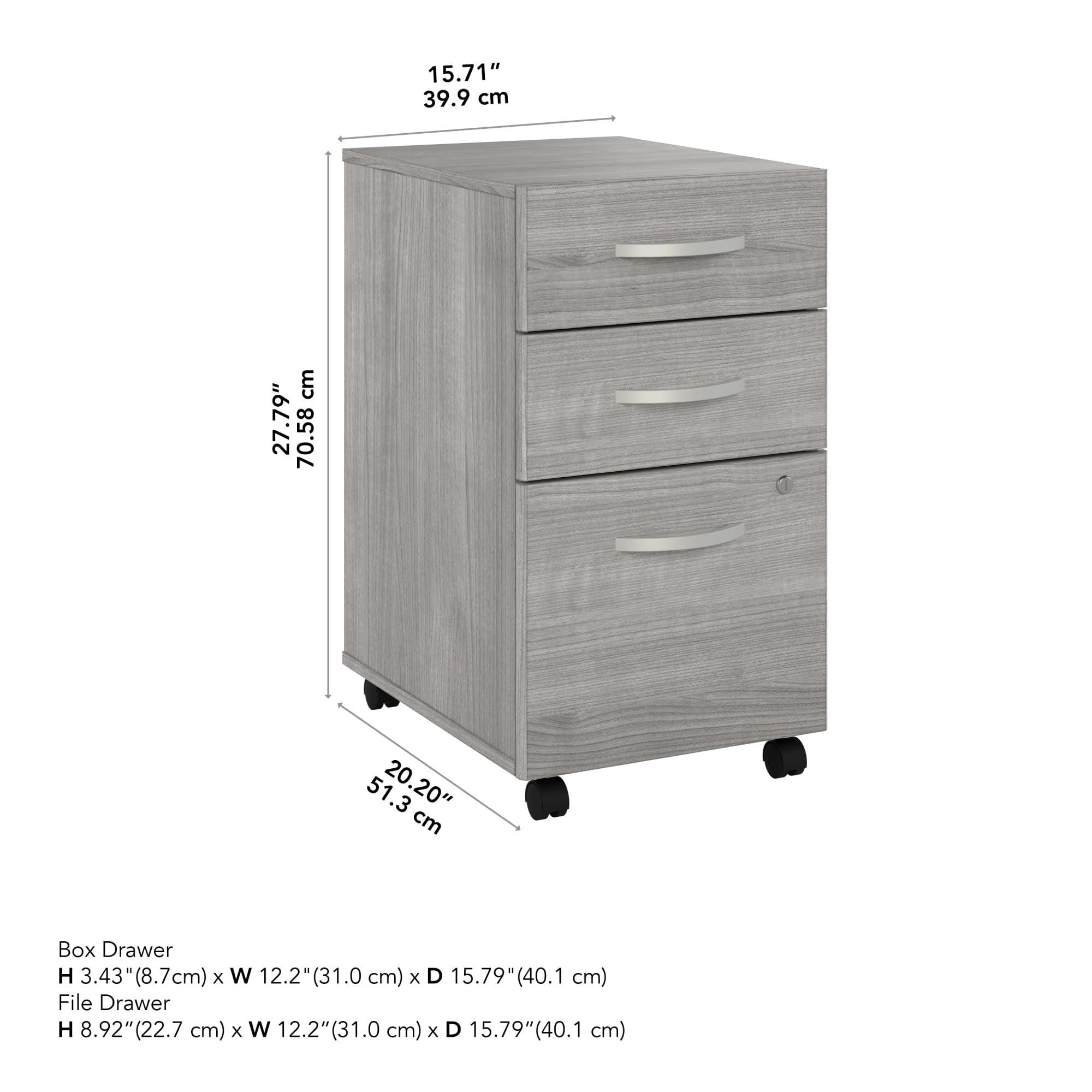 Bush Business Furniture Studio C 3 Drawer Mobile File Cabinet in Platinum Gray - Assembled, Rolling Document Storage for Home or Professional Office - Image 3