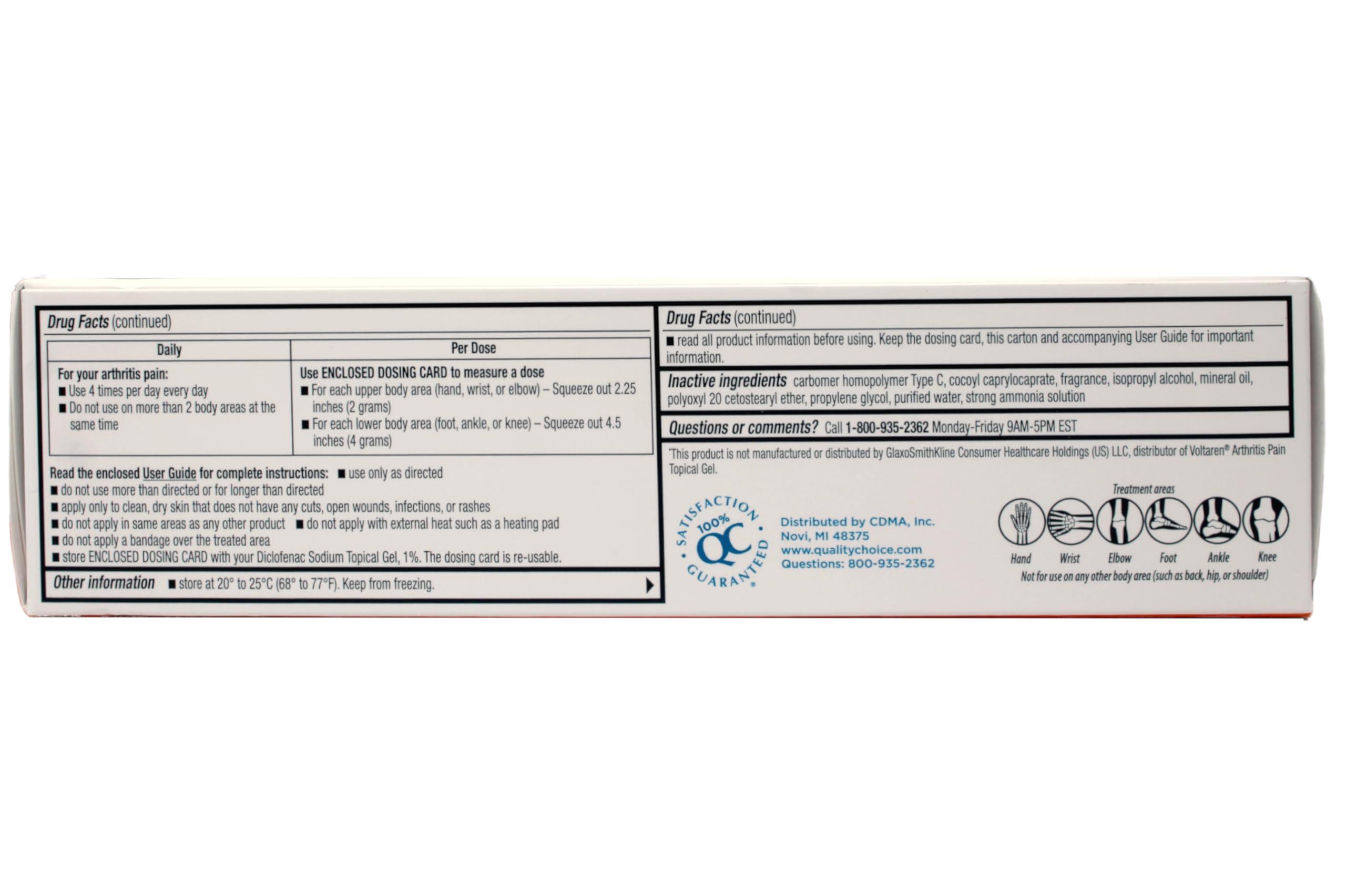 Quality Choice QC Diclofenac Sodium Topical Gel Treatment for Arthritis Pain 3.53 oz Pack of 5 - Image 3