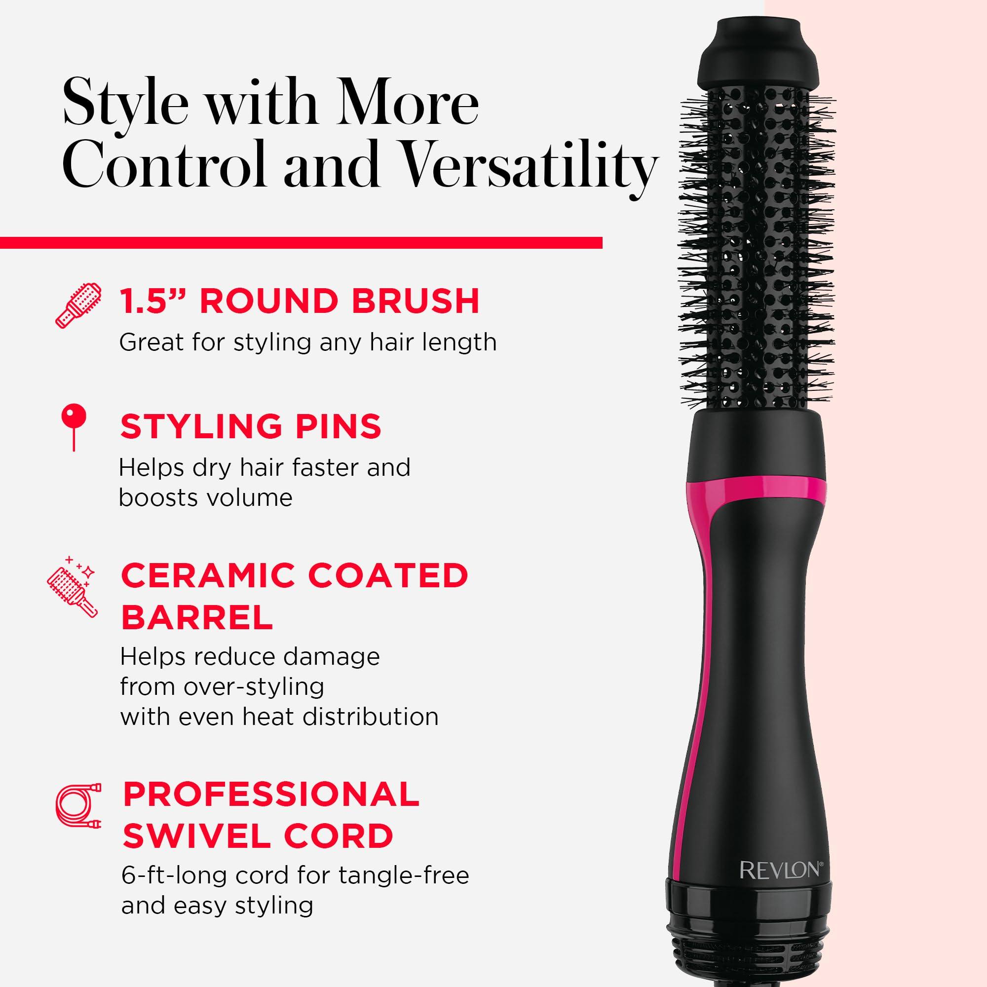 REVLON One-Step Hair Dryer and Styler - Root Booster Round Brush for Styling, Dryer Brush for Fast and Easy Salon-Quality Blowout, More Shine and Less Frizz (1-1/2 in) - Image 5