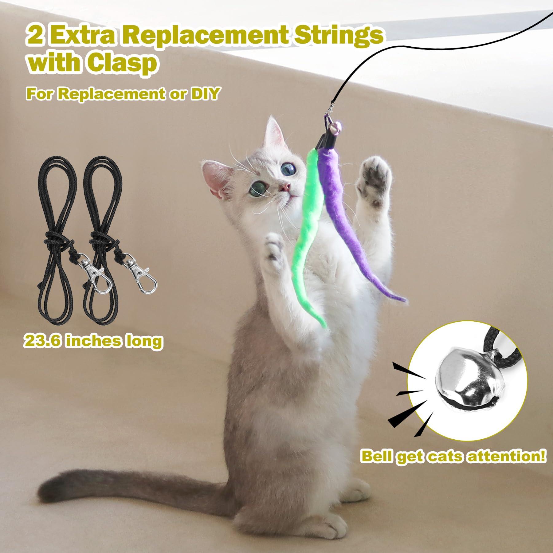 MeoHui Interactive Cat Toys - Retractable Wand Toy and Feather Toys Refills for Indoor Cats to Chase and Exercise - Image 6