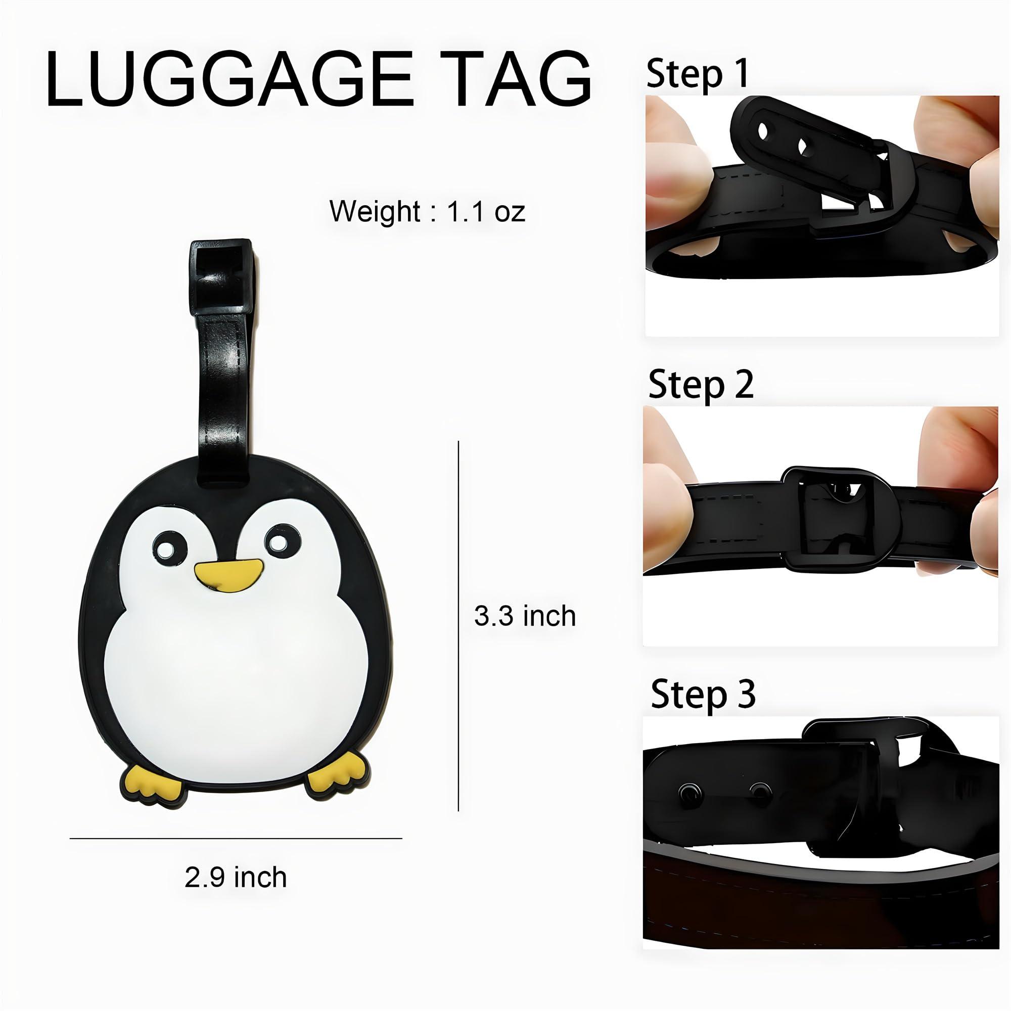 ANINIUCN Penguin-Shaped Silicone Luggage Tag – Durable ID Label for Suitcases, Travel Bags, and Backpacks – Fun Travel Accessory for Teens & Adults - Image 2