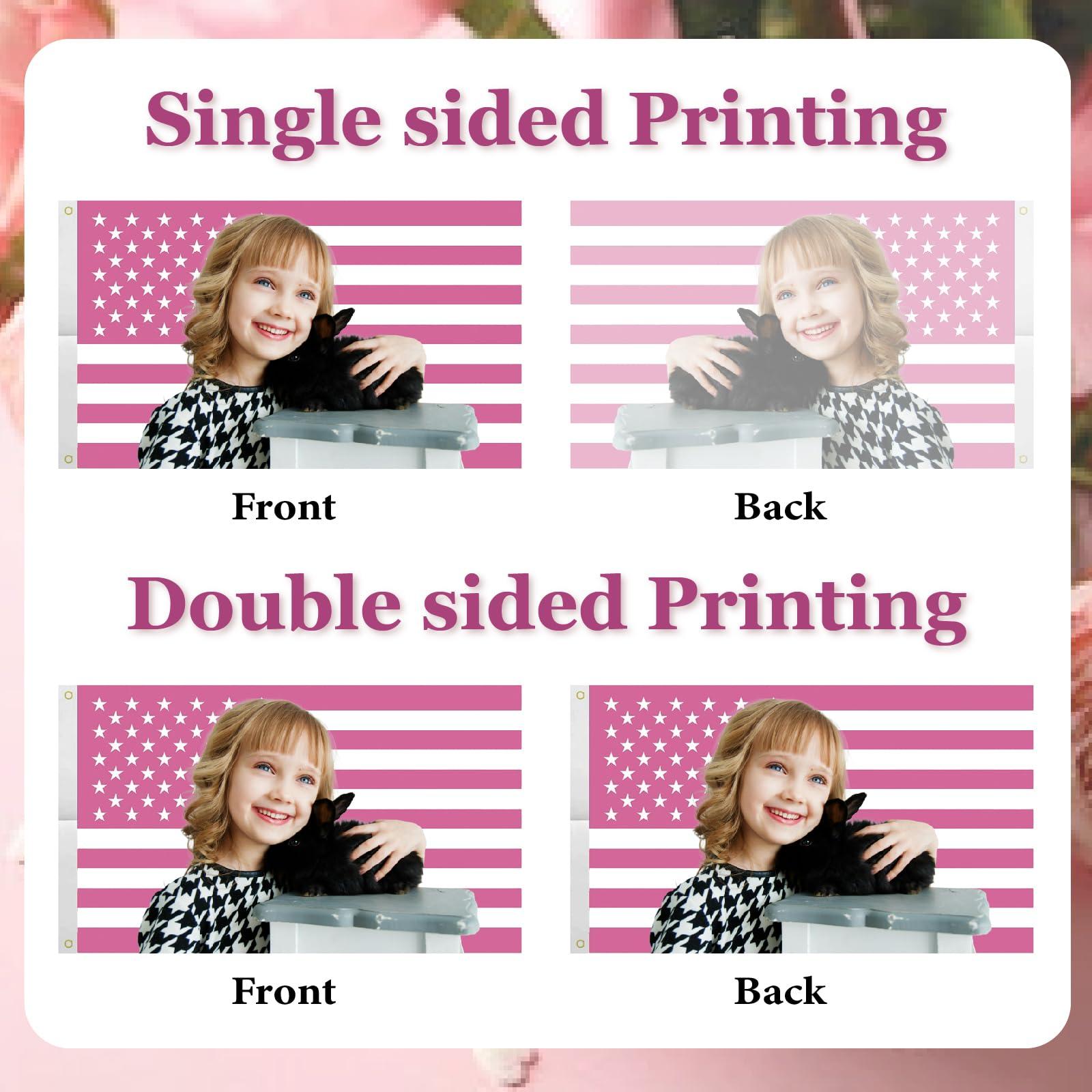 TOPCARPENTER Custom Flags Personalized Pink America Flag - 3X5 Ft Flag Design Your Image Funny Poster for Decor Living Rooms Bedrooms - Image 5