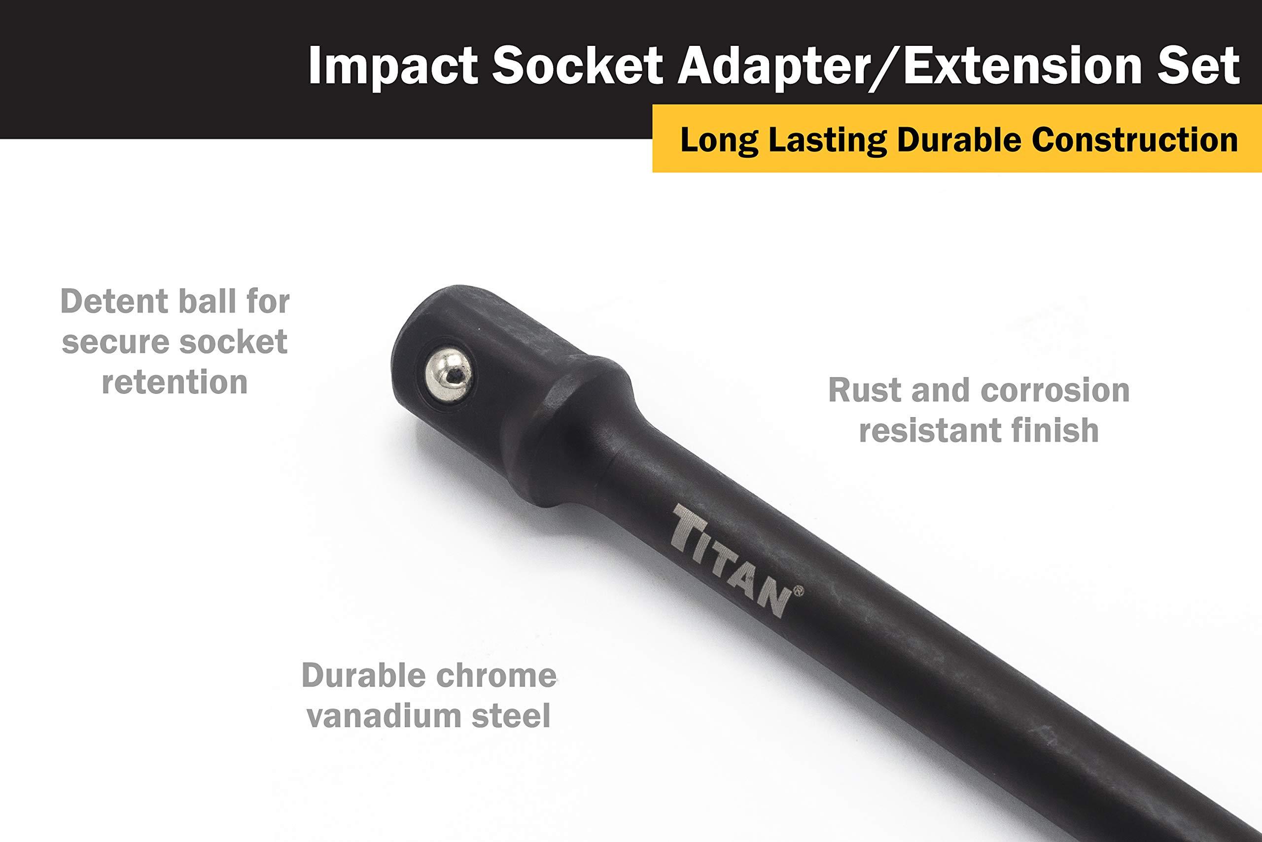 Titan 15206 3-Piece 12-Inch Impact Socket Adapter and Extension Set - Image 4