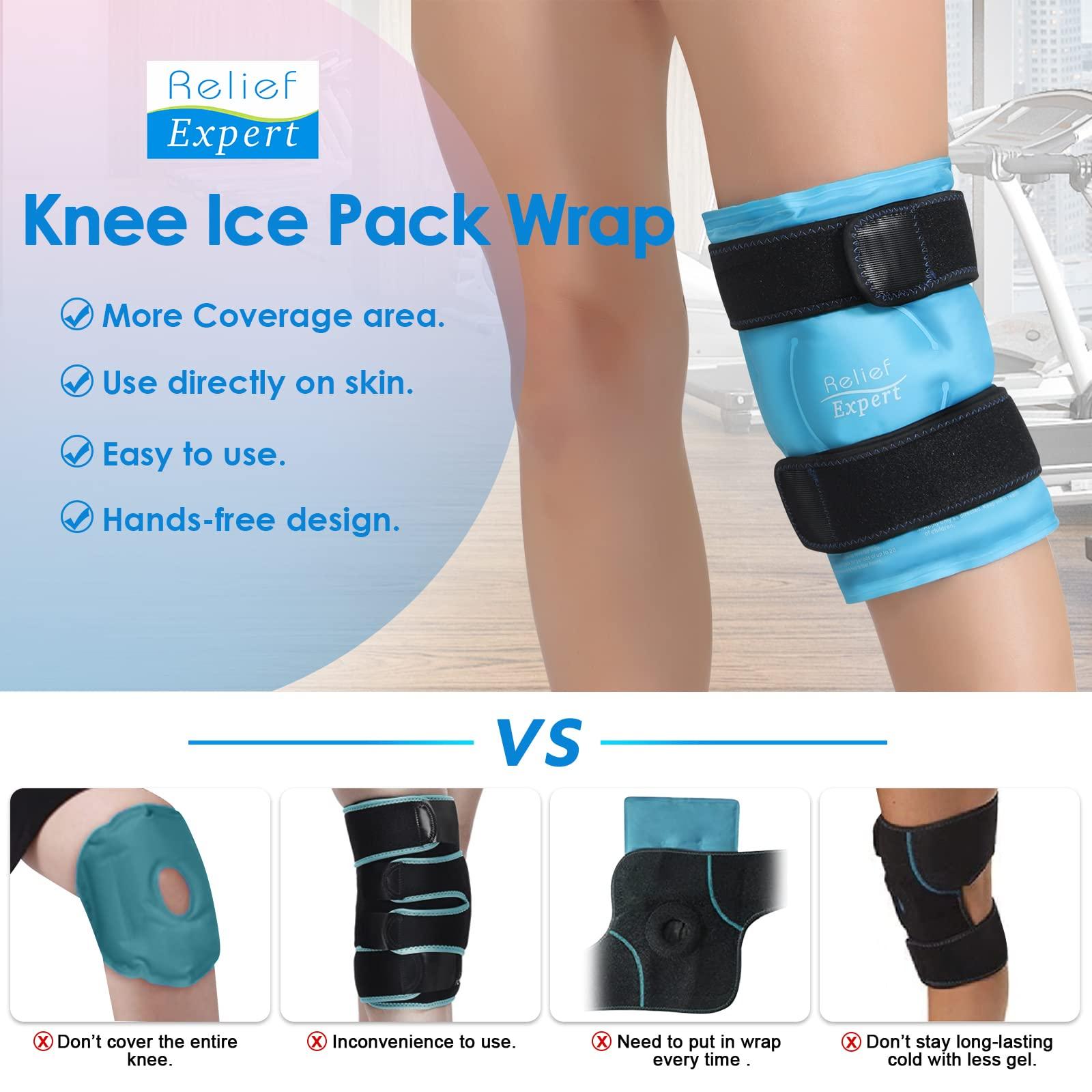 Relief Expert Knee Ice Pack Wrap Around Entire Knee, Large Ice Pack for Leg Soothing Discomfort, Reusable Ice Wraps with Cold Compress for Musclar Relaxation, Post-Workout Recovery,L - Image 5