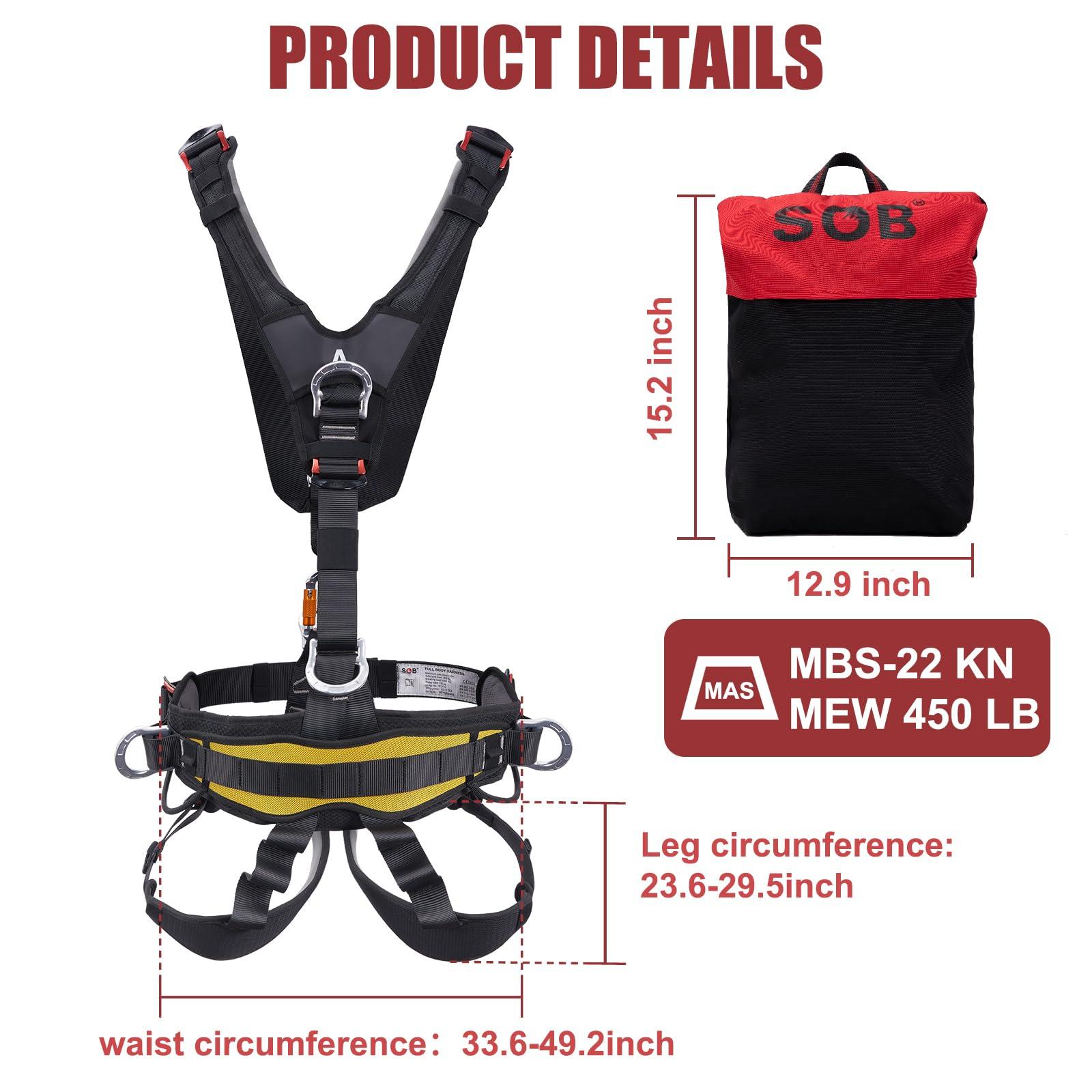 SOB Full Body Climbing Harness Can Be Inverted Thicken Widen Protect Waist Safety Harness Tree Work Rock Climbing Mountaineering Rescuing Work at Height - Image 7