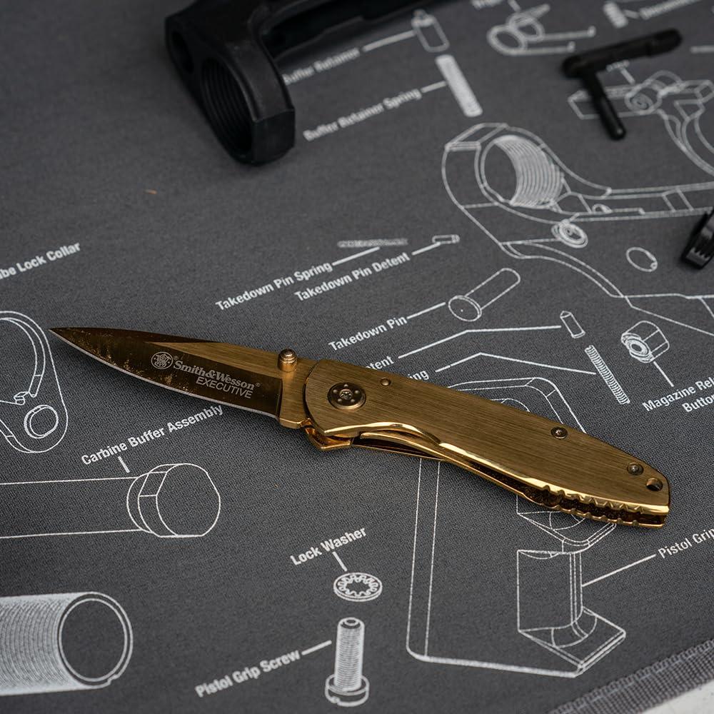 Smith & Wesson Executive CK110GL 6.8in High Carbon S.S. Folding Knife with 2.8in Drop Point Blade and Aluminum Handle for Outdoor, Tactical, Survival and EDC - Image 6