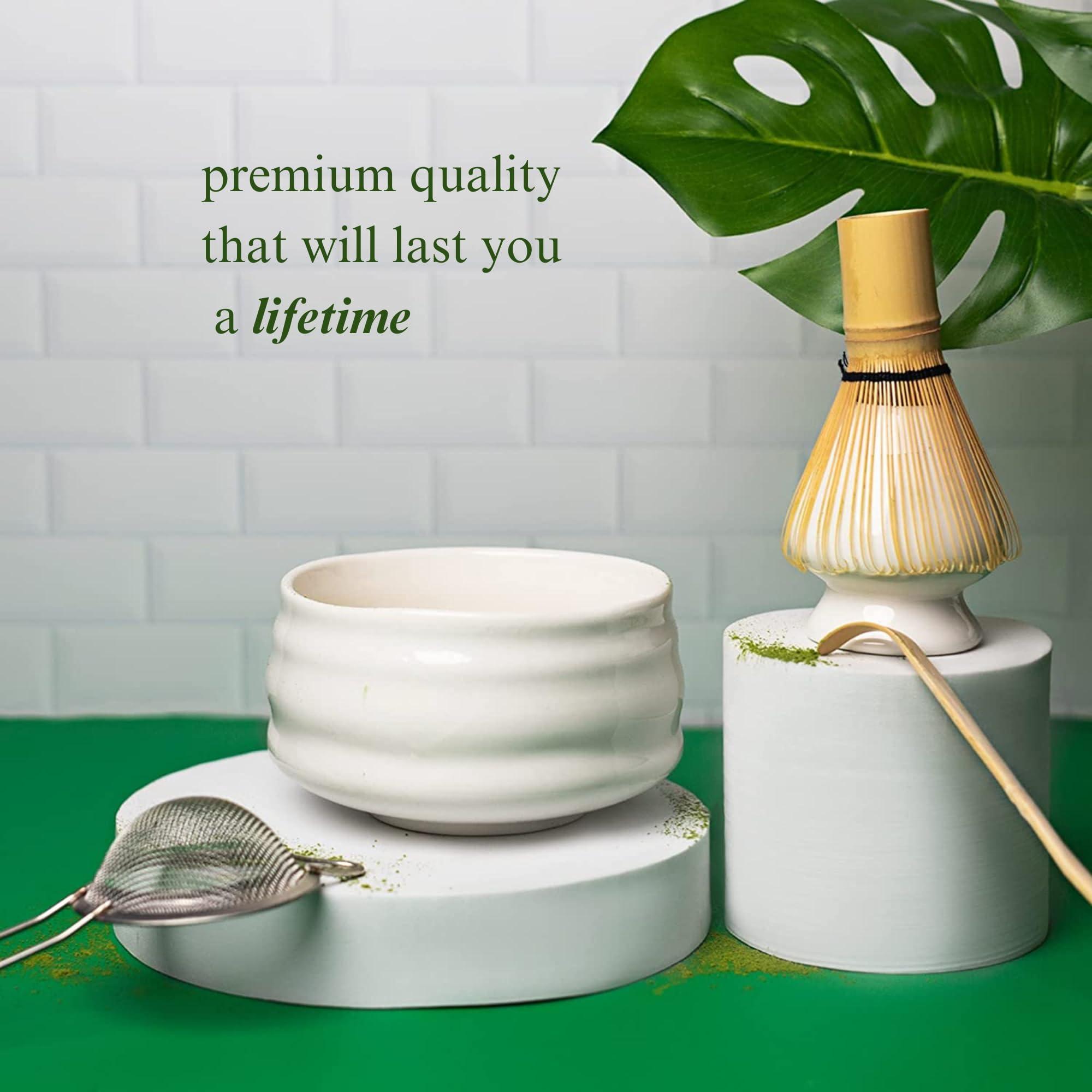 Marce Matcha Whisk Set- Matcha Set includes Matcha Whisk and Bowl (Matcha Bowl), Sifter, Holder and Scoop- The Perfect Bamboo Whisk for Matcha Tea (White) - Image 7