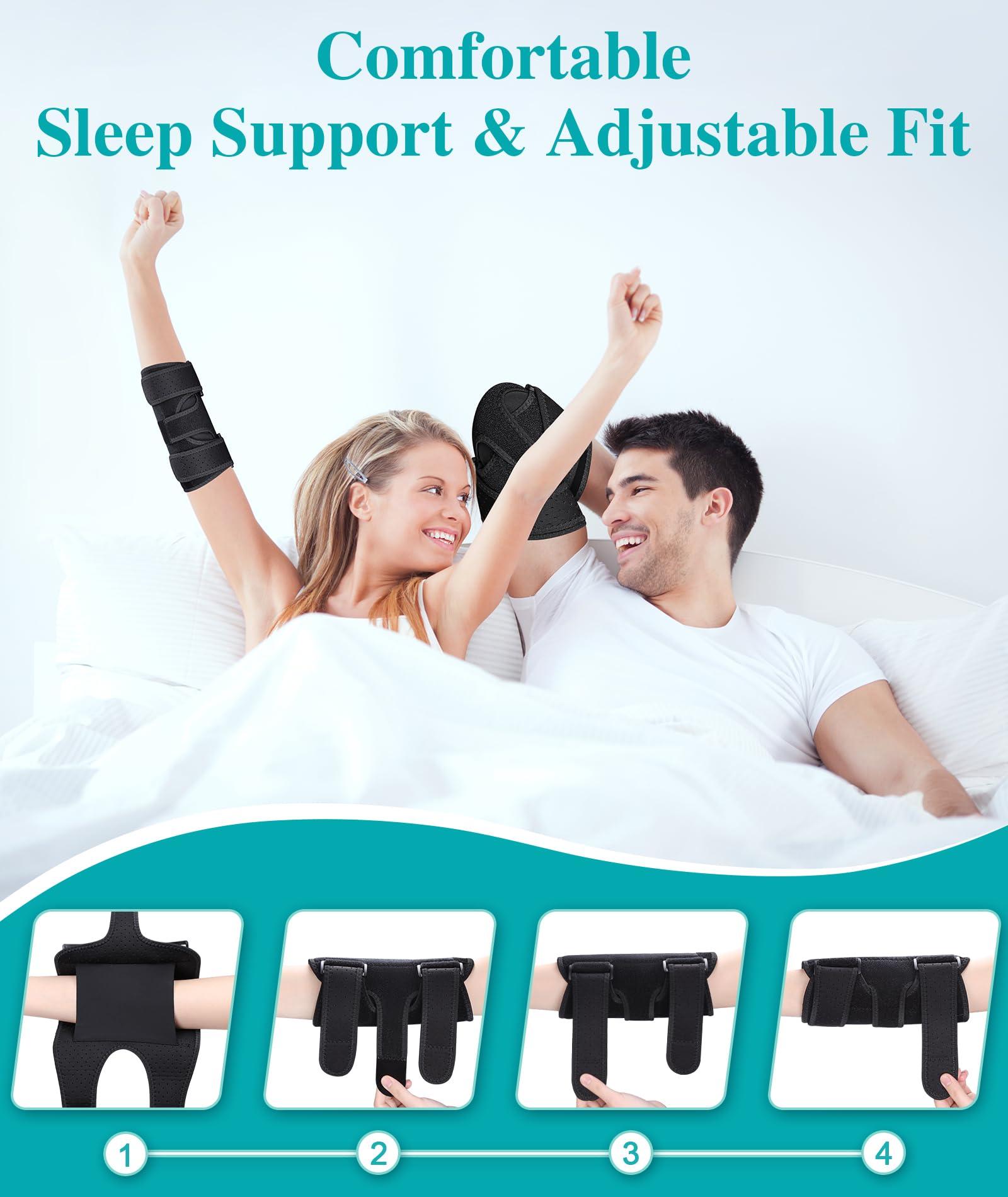 Oyakin Elbow Brace for Cubital Tunnel, Ulnar Nerve Entrapment brace, Adjustable Elbow Splint for Sleeping, Tendonitis, Tennis Elbow, Comfortable Stabilizer Support for Women and Men Fit Most - Image 5