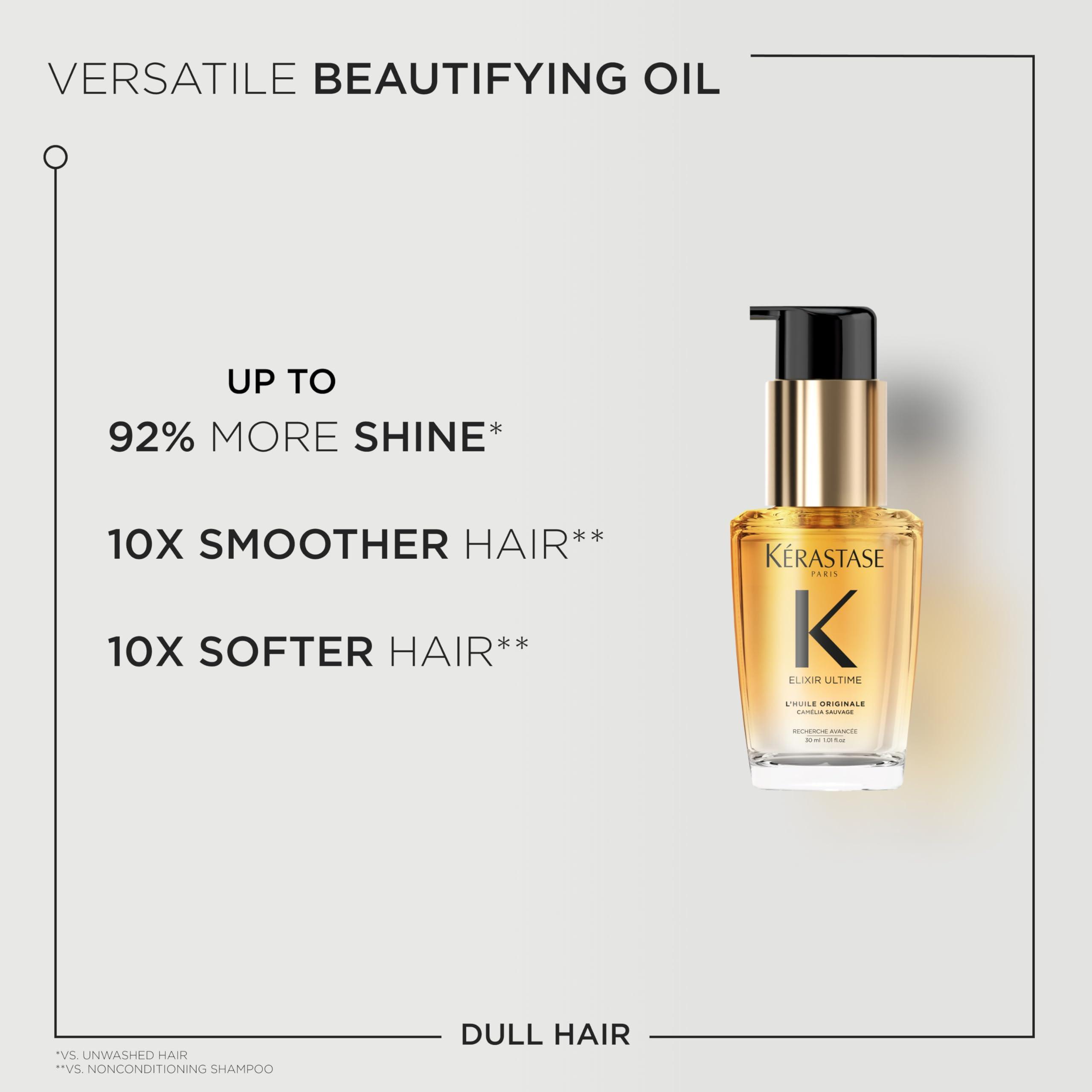 Kerastase Elixir Ultime Refillable Hair Oil - Hydrates & Smoothes Frizz, Adds Shine, With Wild Camellia, Nourishes & Strengthens Hair - Image 3