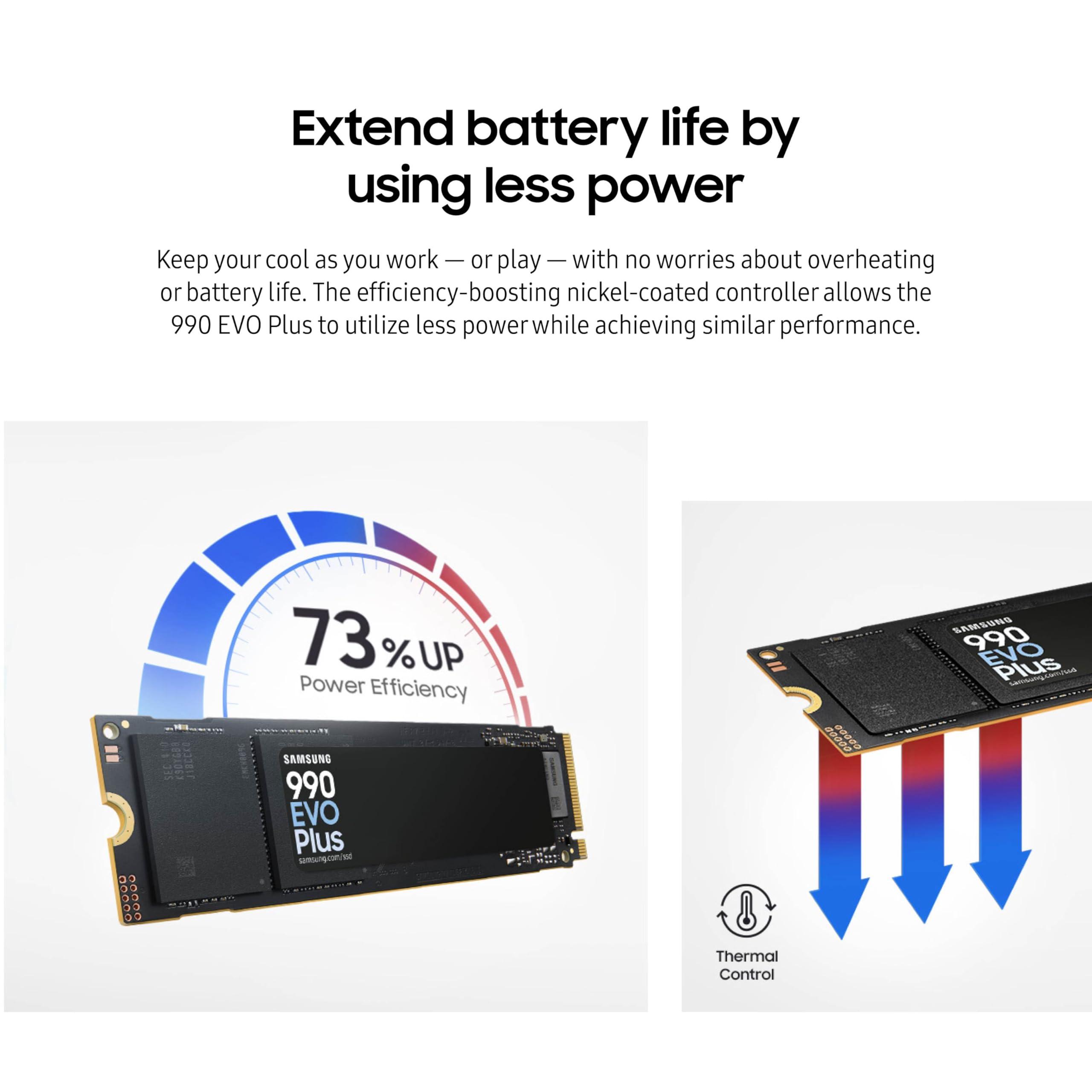 Samsung 990 EVO Plus SSD 2TB, PCIe Gen 4x4, Gen 5x2 M.2 2280, Speeds Up-to 7,250 MB/s, Upgrade Storage for PC/Laptops, HMB Technology and Intelligent Turbowrite 2.0, (MZ-V9S2T0B/AM) - Image 6