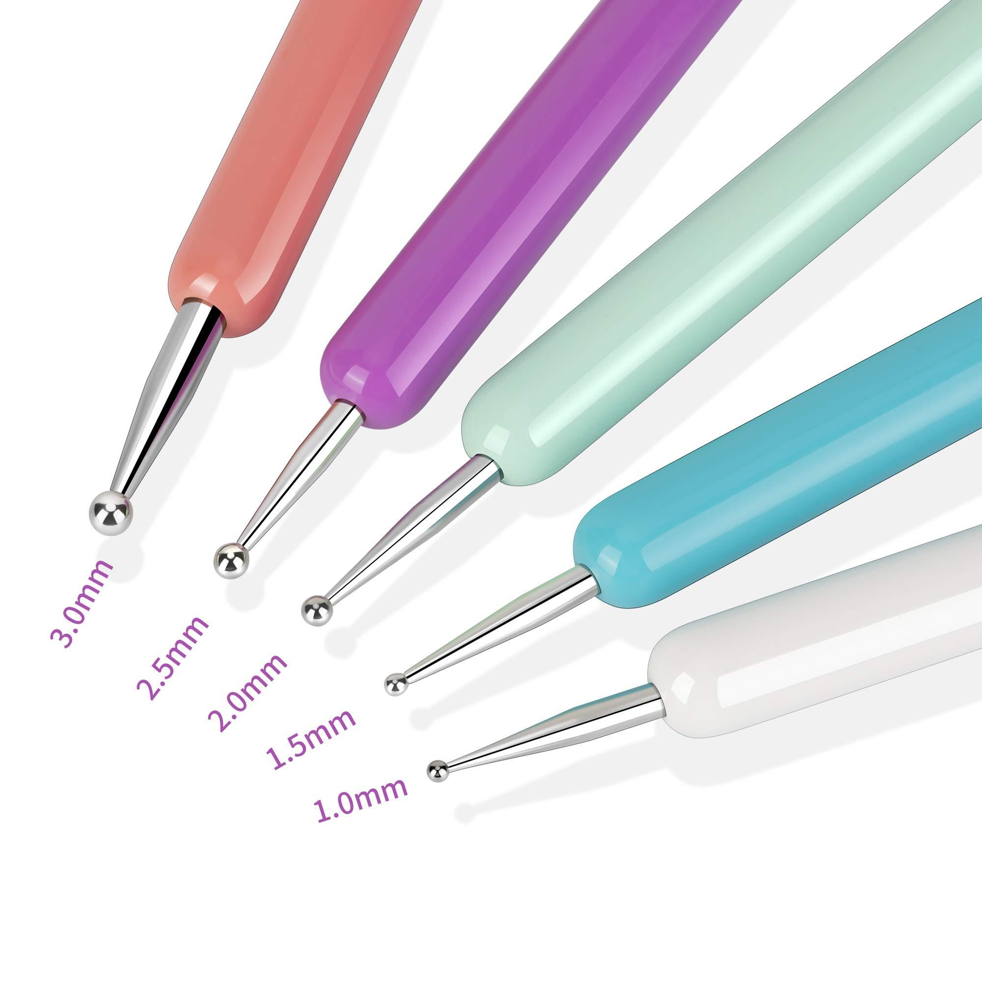 5 Pcs Pattern Tracing Stylus, Ball Embossing Stylus for Transfer Paper, Tracing Tools for Drawing, Embossing Tools for Paper, Art Dotting Tools for Nail Art, Ball Tip Clay Tools Sculpting Stylus - Image 3