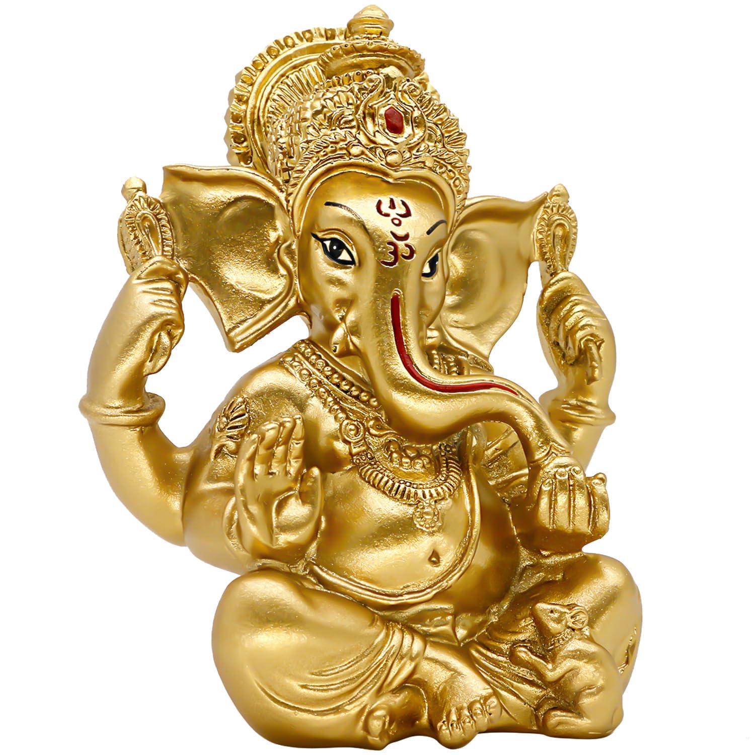Hindu Ganesha Statue Diwali Decor - India God Lord Ganesh Ganpati Indian Idol Home Office Temple Mandir Puja Decor Altar Yoga Meditation Room Altar Shrine Kit Wedding Return Gift - Image 8