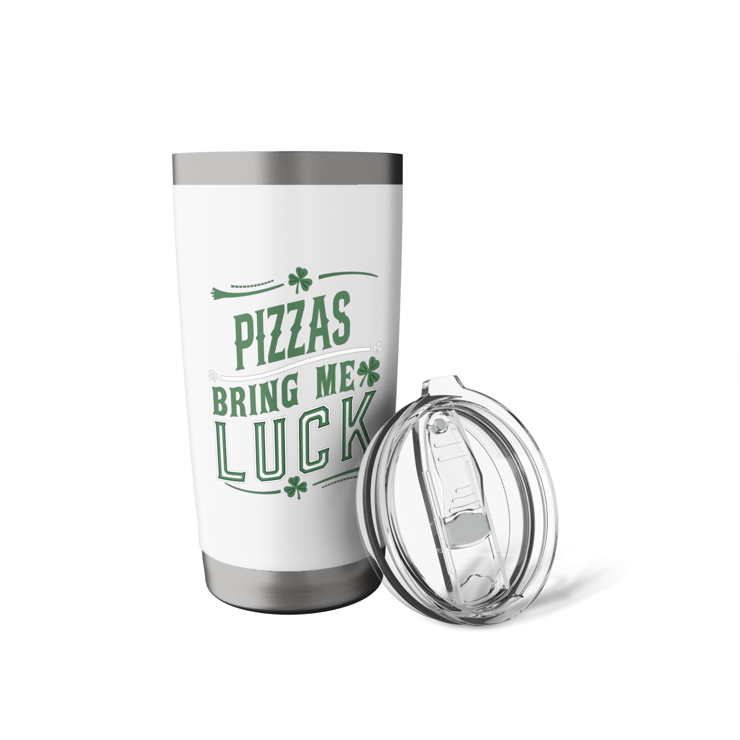 Pizzas Bring Me Luck St Patricks Day Shenanigans Stainless Steel Insulated Tumbler - Image 6