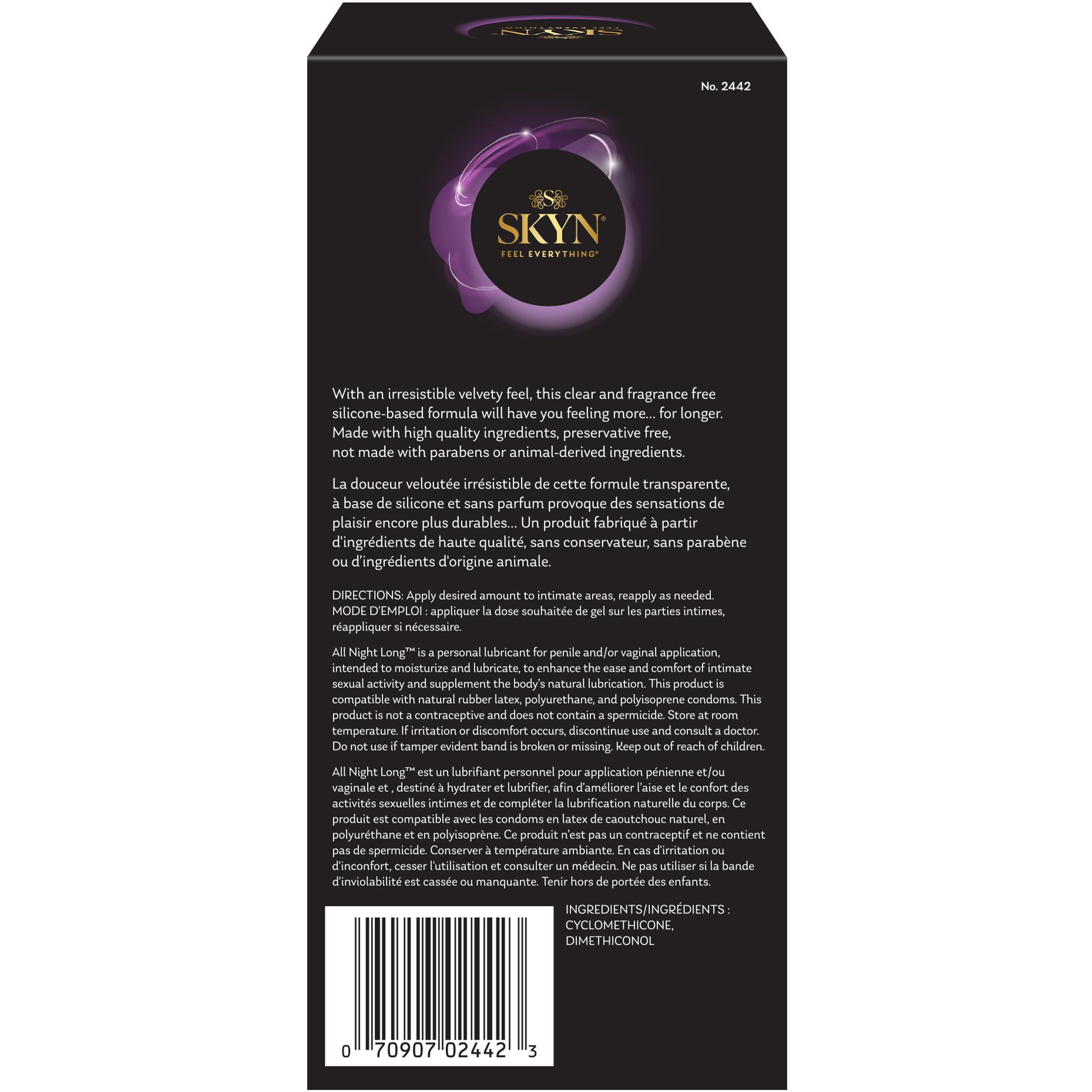 SKYN All Night Long Silicone-Based, Long Lasting Lube (2.7 oz) for Men, Women and Couples, Safe with Latex and Non-Latex Condoms - Image 9