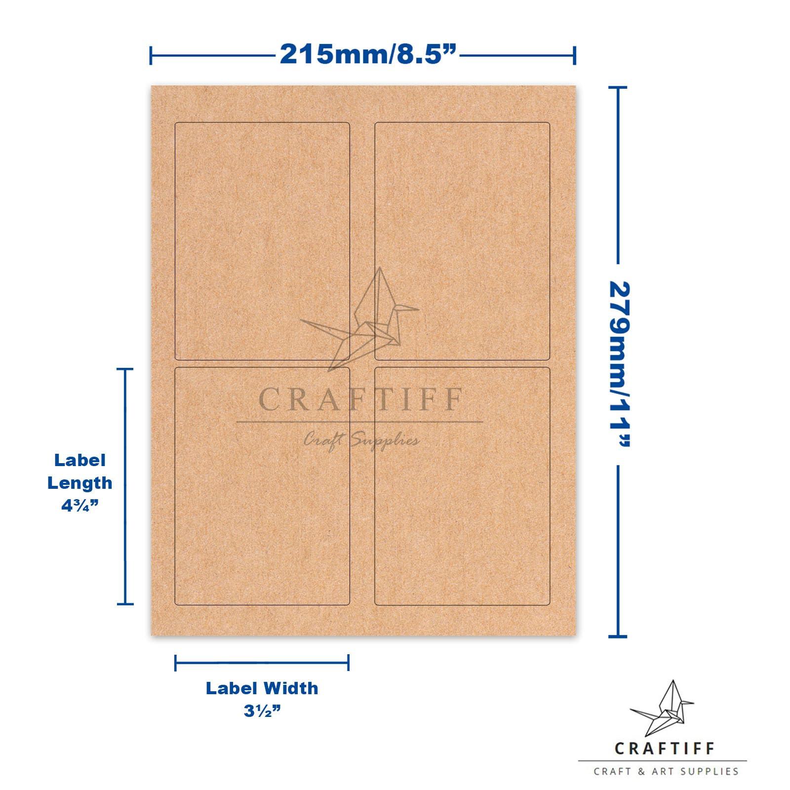 3-1/2 x 4-3/4 inch Rectangle Stickers Kraft Large Wine Labels for Bottles Printable Paper Brown Color, 100 Labels, for Inkjet and Laser Printer, Vinyl Sheets Address Personalized Wedding Craftiff - Image 3
