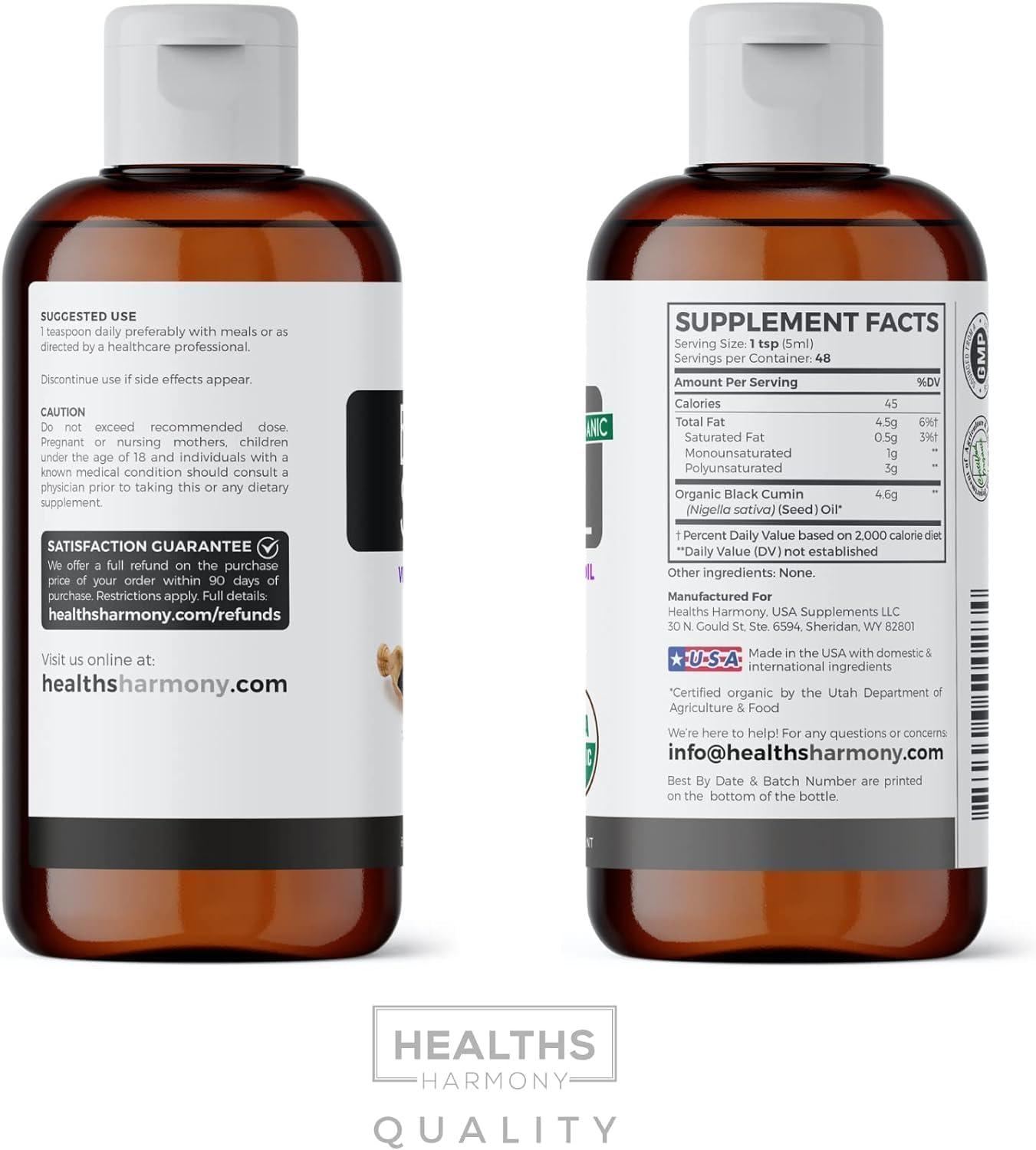USDA Organic Black Cumin Seed Oil Liquid (8 fl oz) Premium Cold-Pressed Nigella Sativa Producing Pure - Antioxidant Supplement - Vegan, Gluten-Free, & Non-GMO (No Pills or Capsules) - Image 9